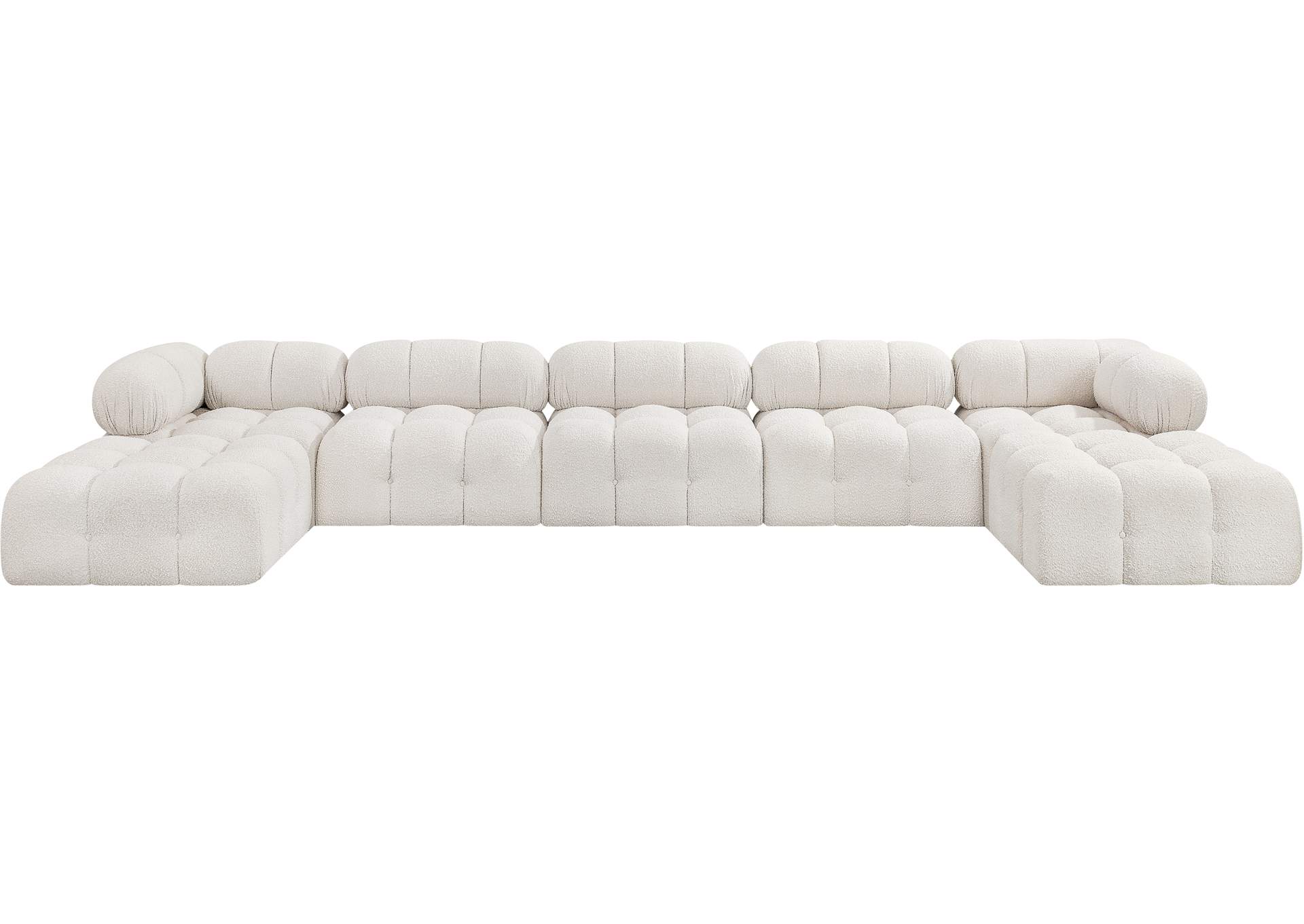 Ames Cream Boucle Fabric Modular Sectional,Meridian Furniture
