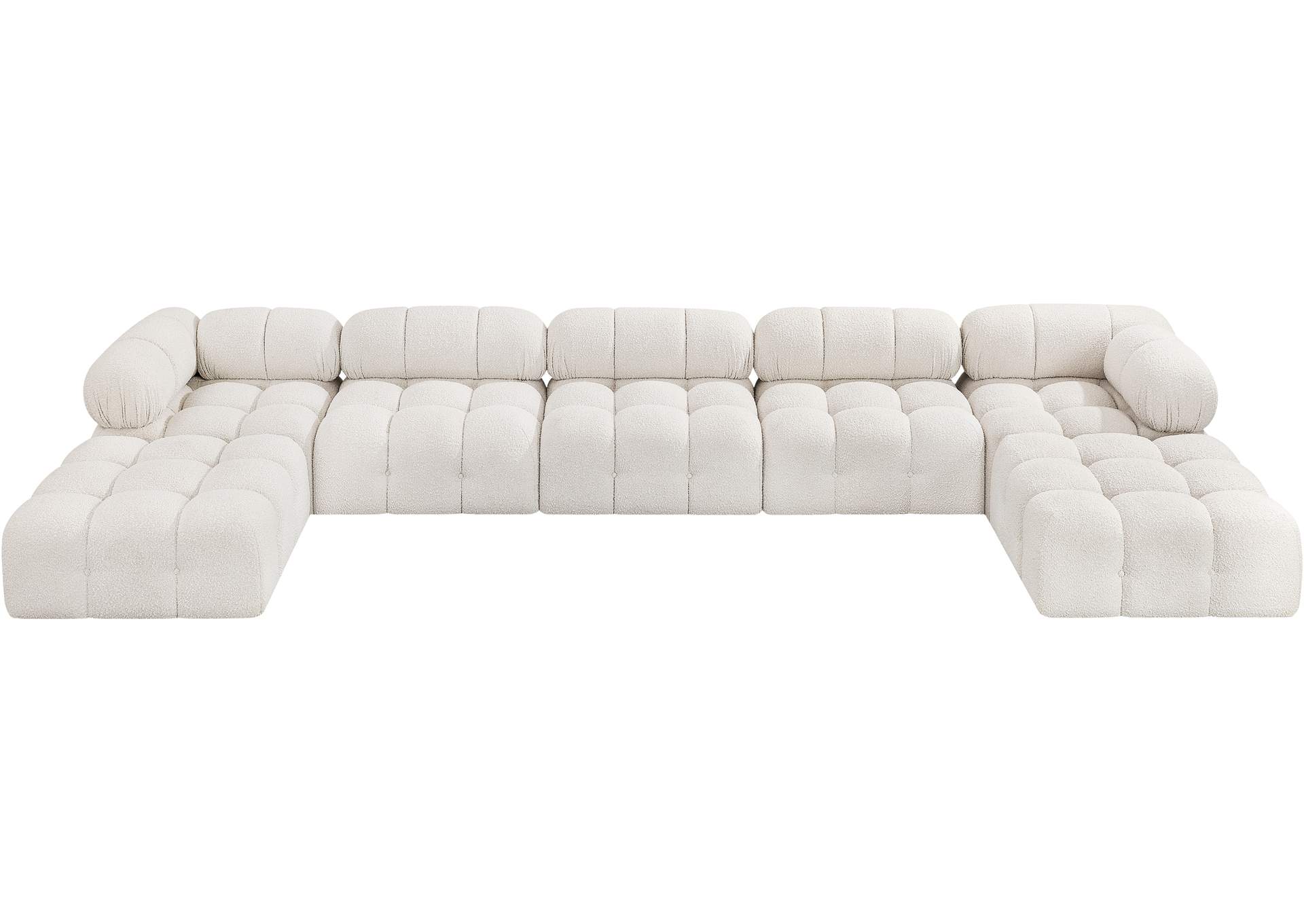 Ames Cream Boucle Fabric Modular Sectional,Meridian Furniture