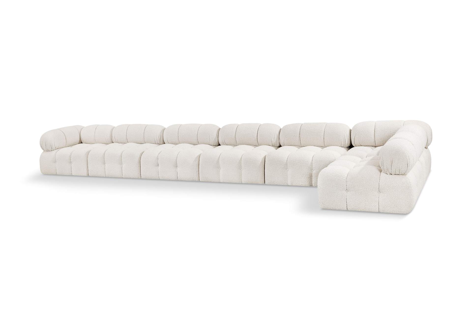 Ames Cream Boucle Fabric Modular Sectional,Meridian Furniture