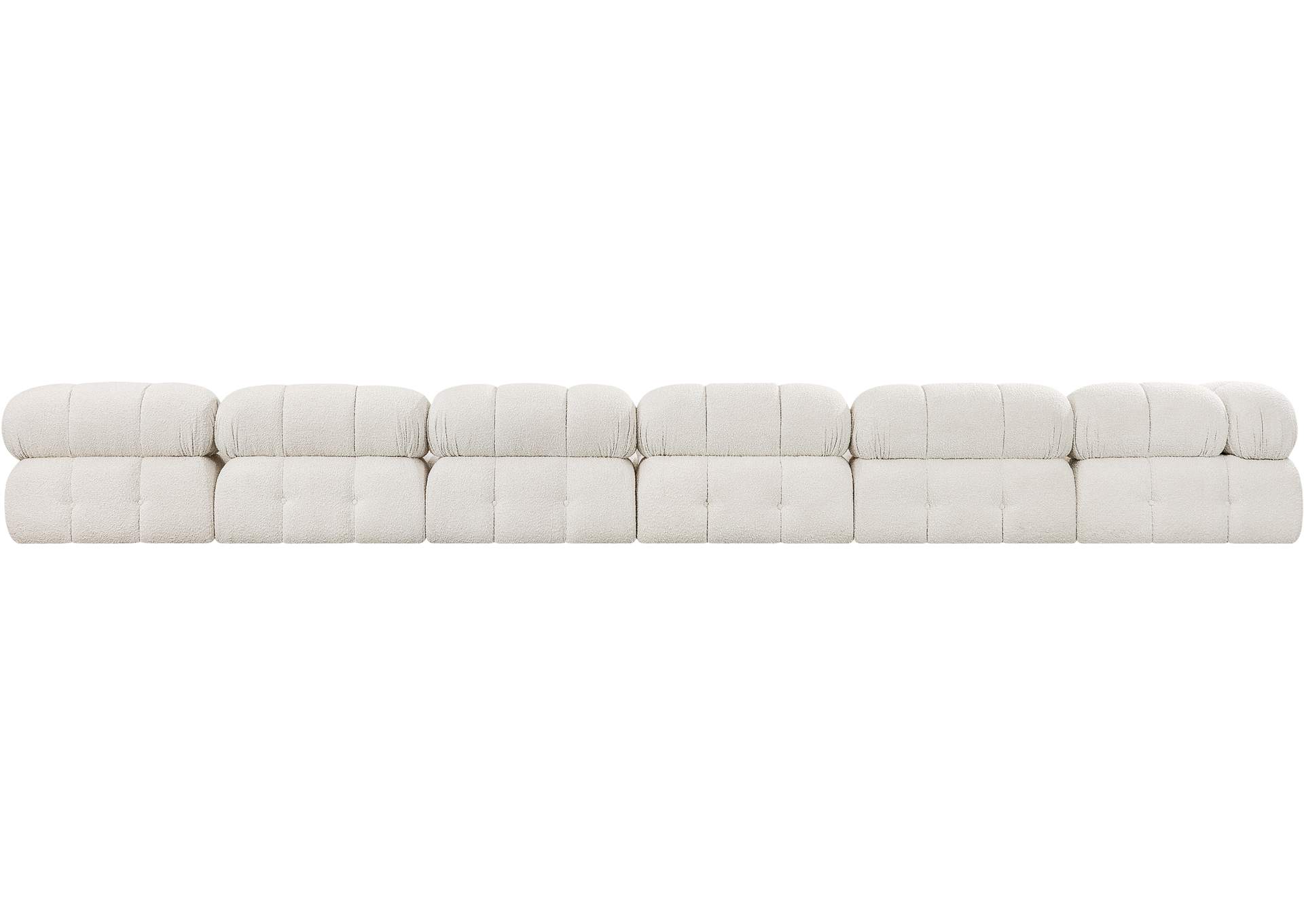 Ames Cream Boucle Fabric Modular Sectional,Meridian Furniture