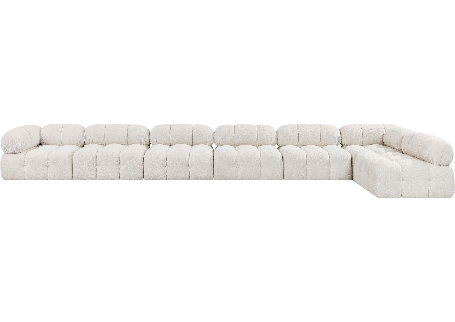 Ames Cream Boucle Fabric Modular Sectional,Meridian Furniture