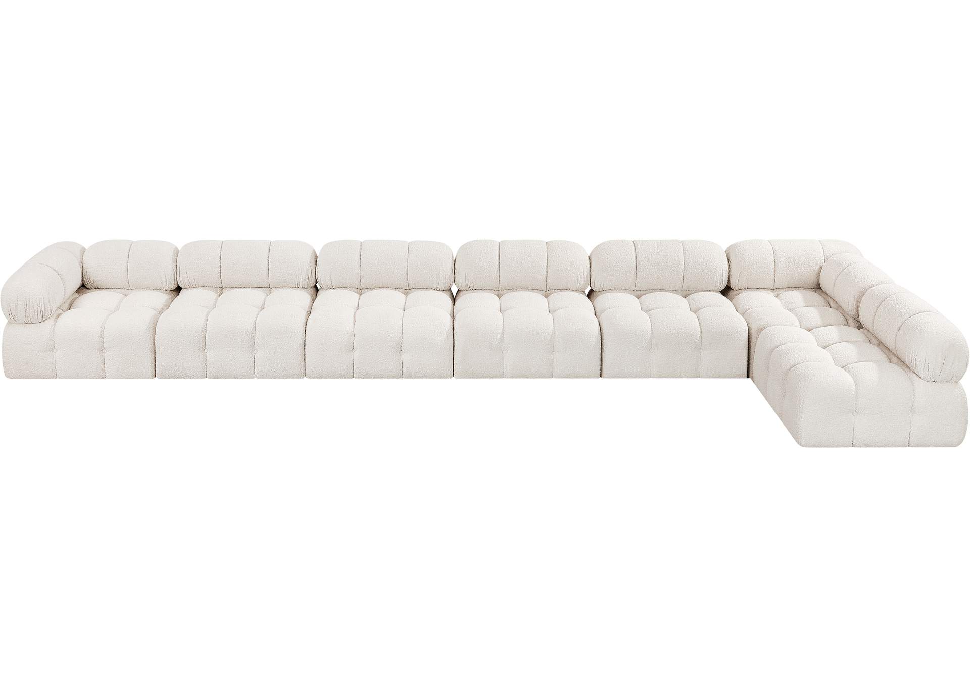 Ames Cream Boucle Fabric Modular Sectional,Meridian Furniture