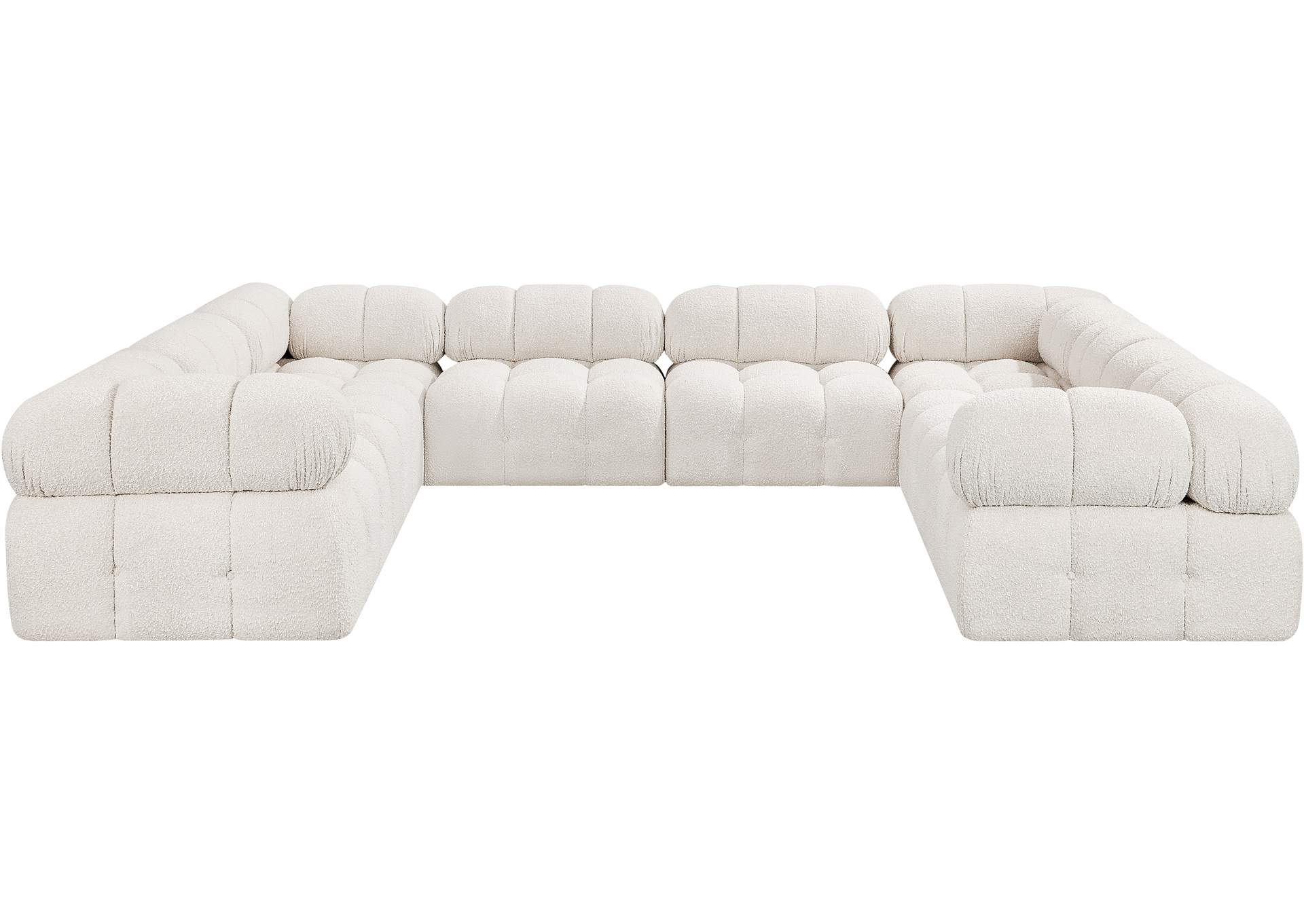 Ames Cream Boucle Fabric Modular Sectional,Meridian Furniture