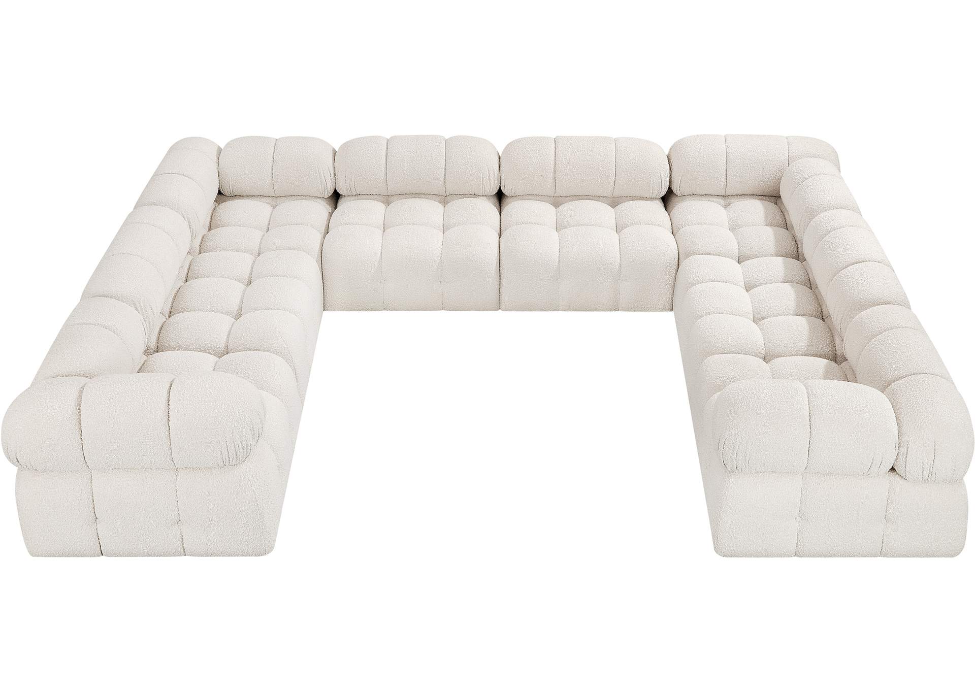 Ames Cream Boucle Fabric Modular Sectional,Meridian Furniture