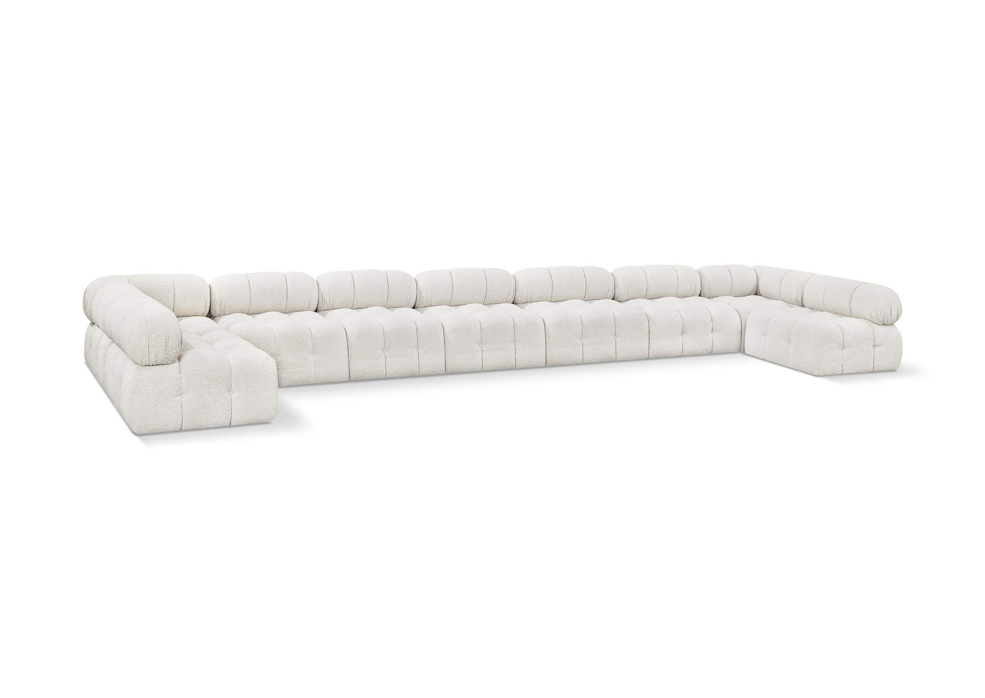 Ames Cream Boucle Fabric Modular Sectional,Meridian Furniture