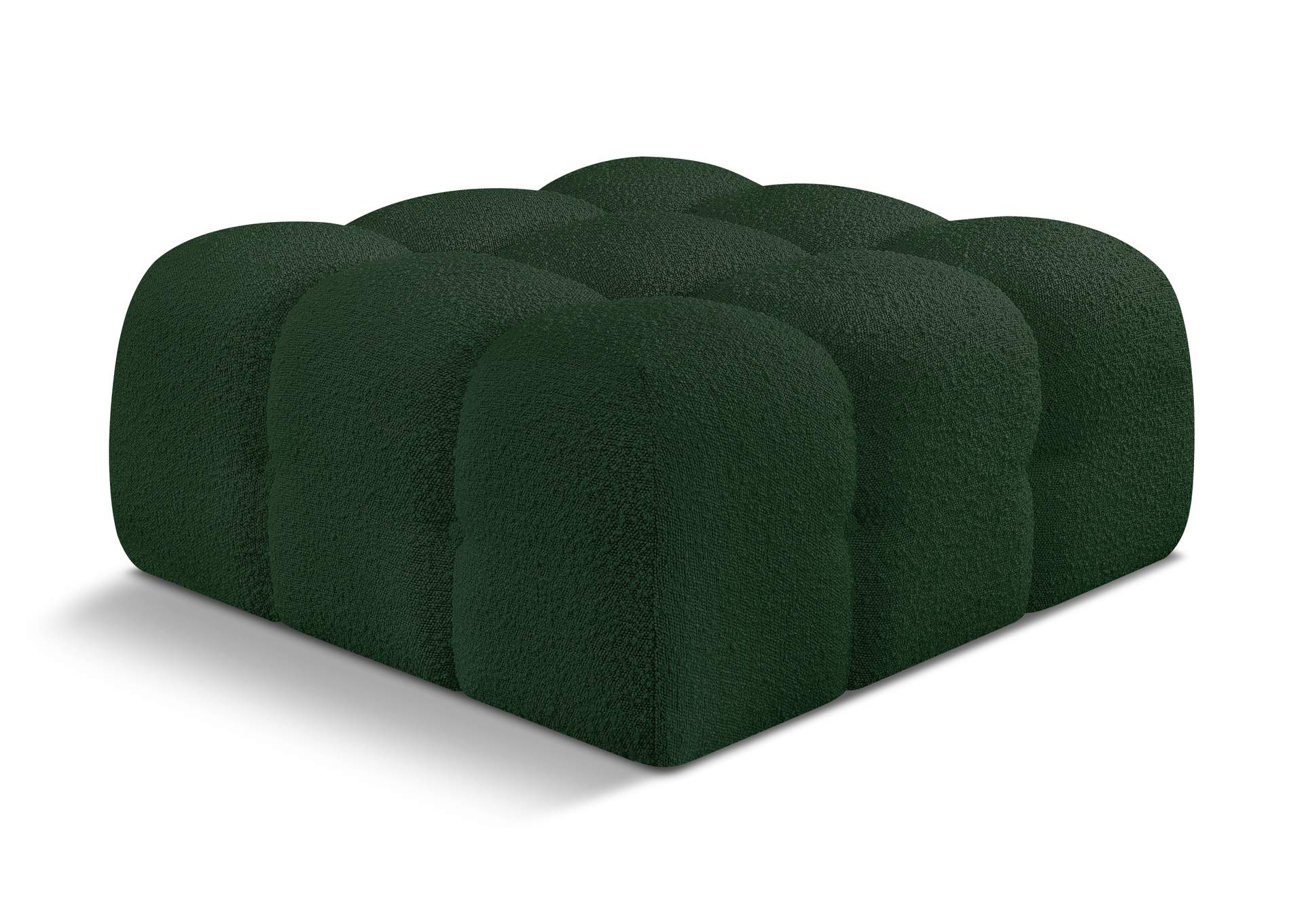 Ames Green Boucle Fabric Ottoman,Meridian Furniture