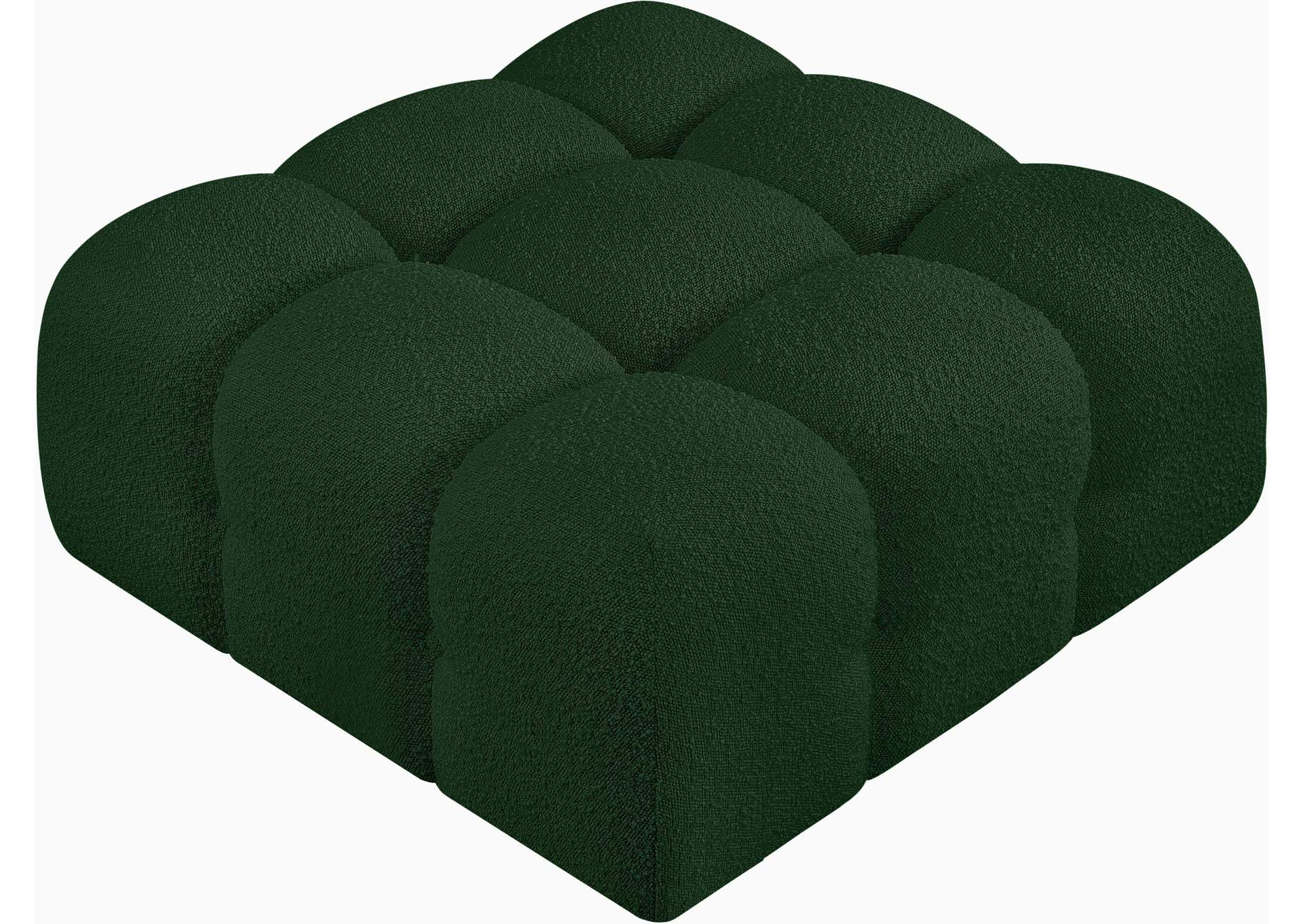 Ames Green Boucle Fabric Ottoman,Meridian Furniture