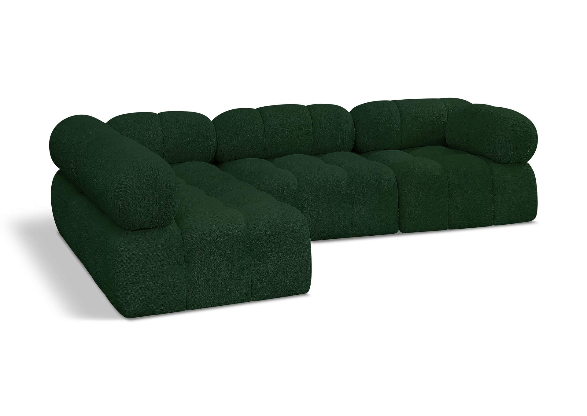 Ames Green Boucle Fabric Modular Sectional,Meridian Furniture