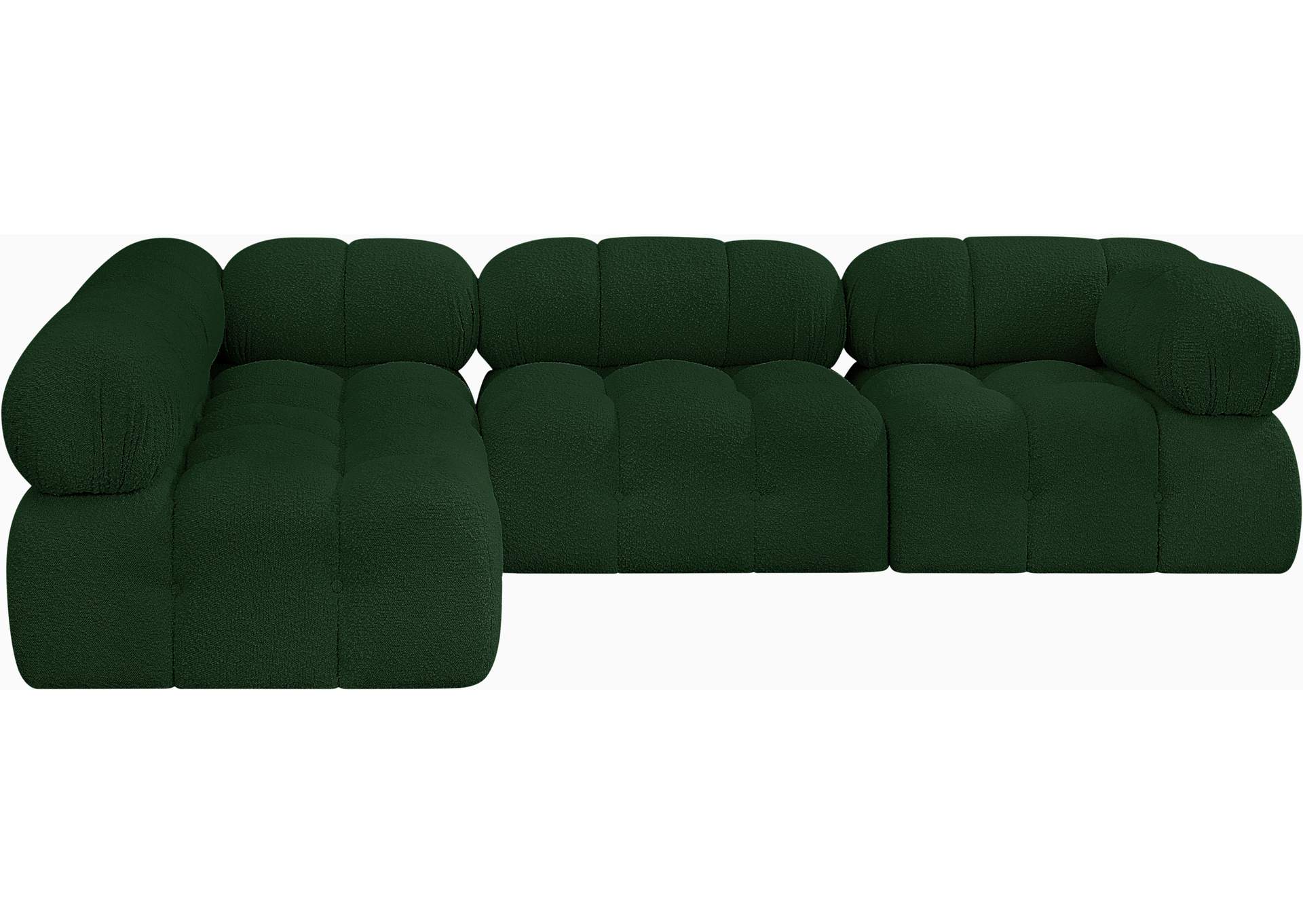 Ames Green Boucle Fabric Modular Sectional,Meridian Furniture