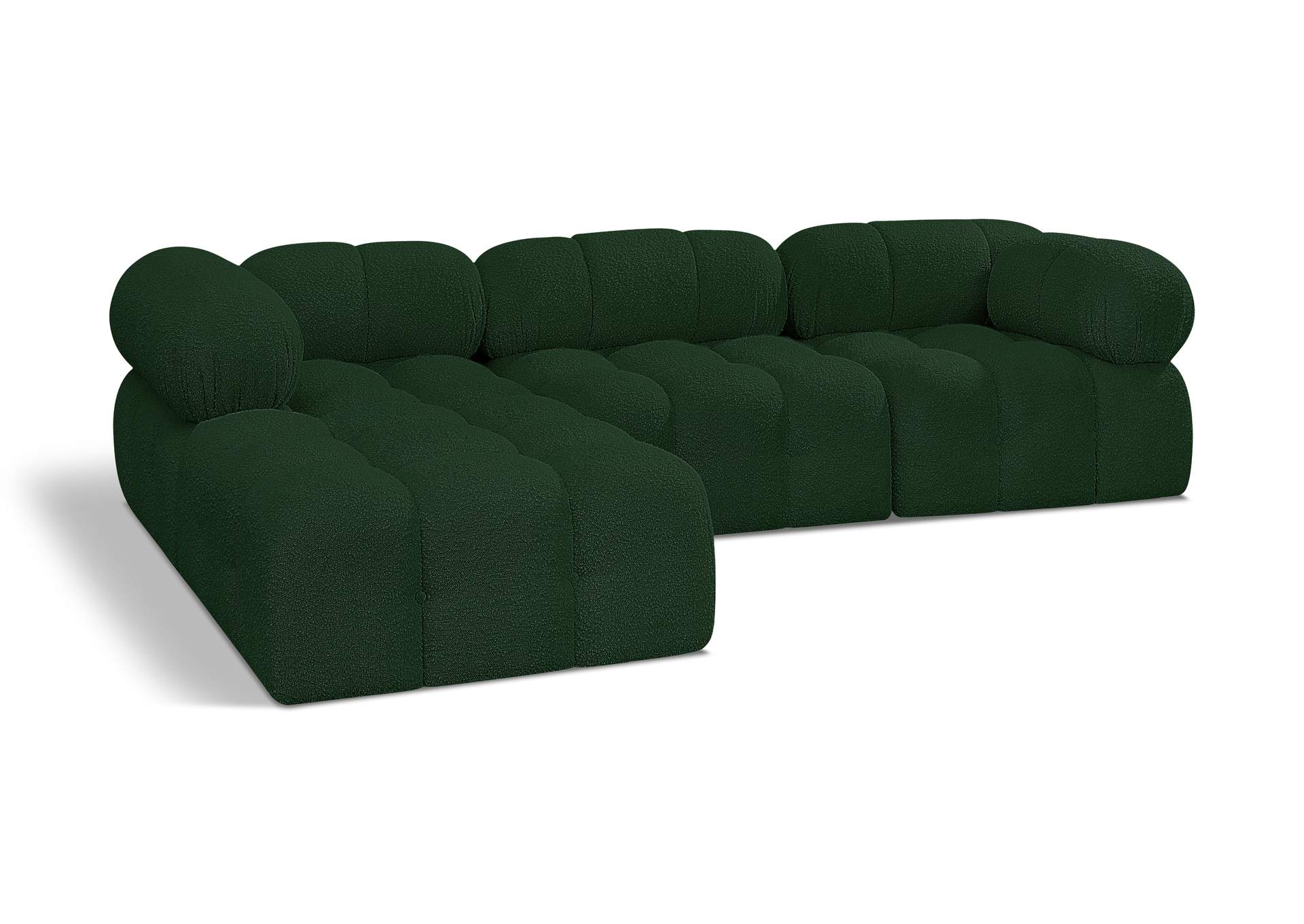 Ames Green Boucle Fabric Modular Sectional,Meridian Furniture