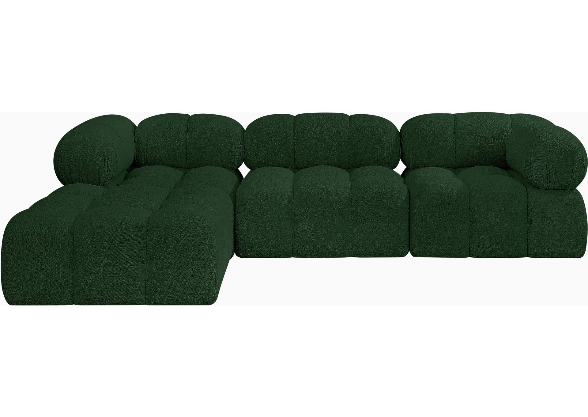 Ames Green Boucle Fabric Modular Sectional,Meridian Furniture