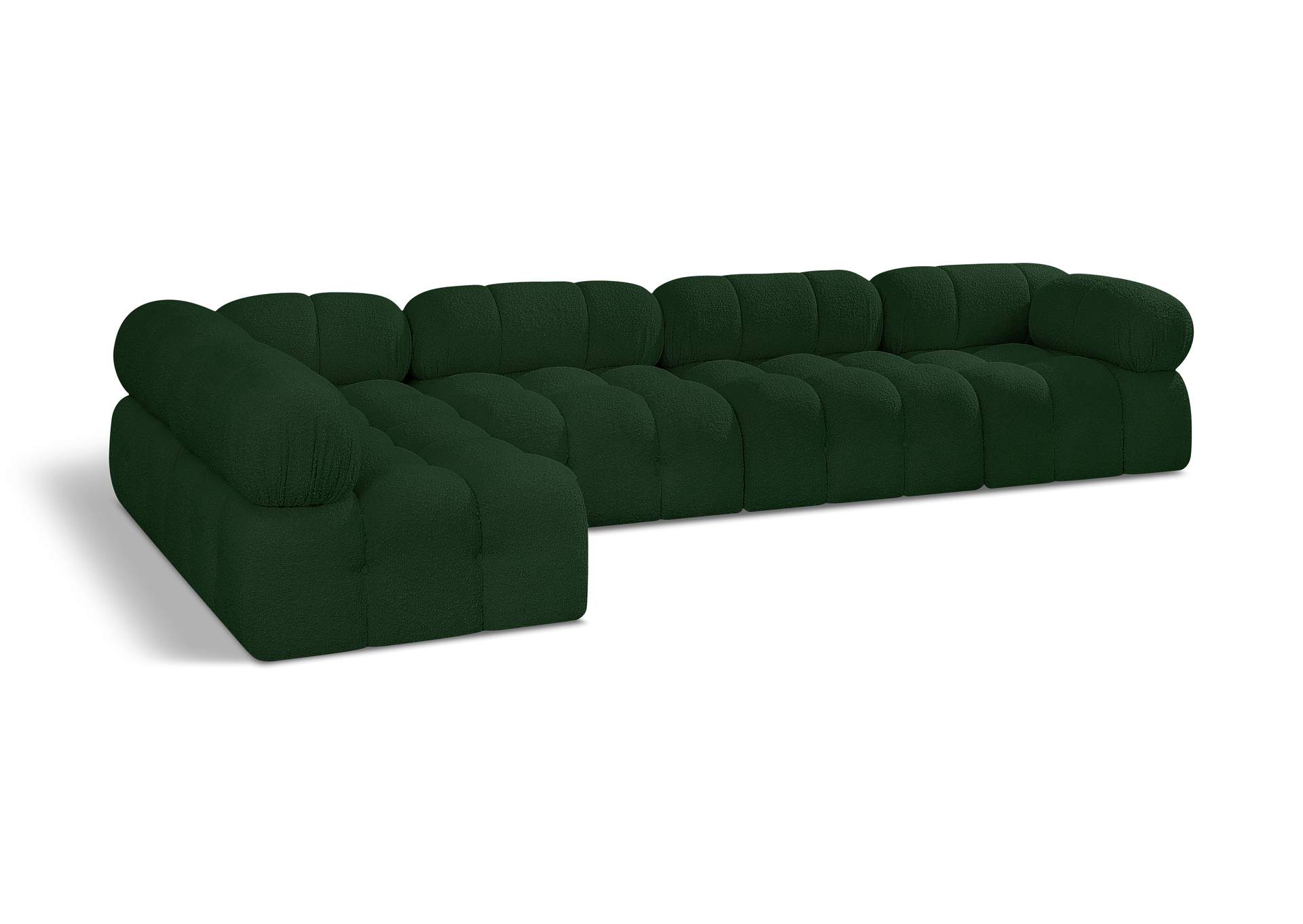 Ames Green Boucle Fabric Modular Sectional,Meridian Furniture