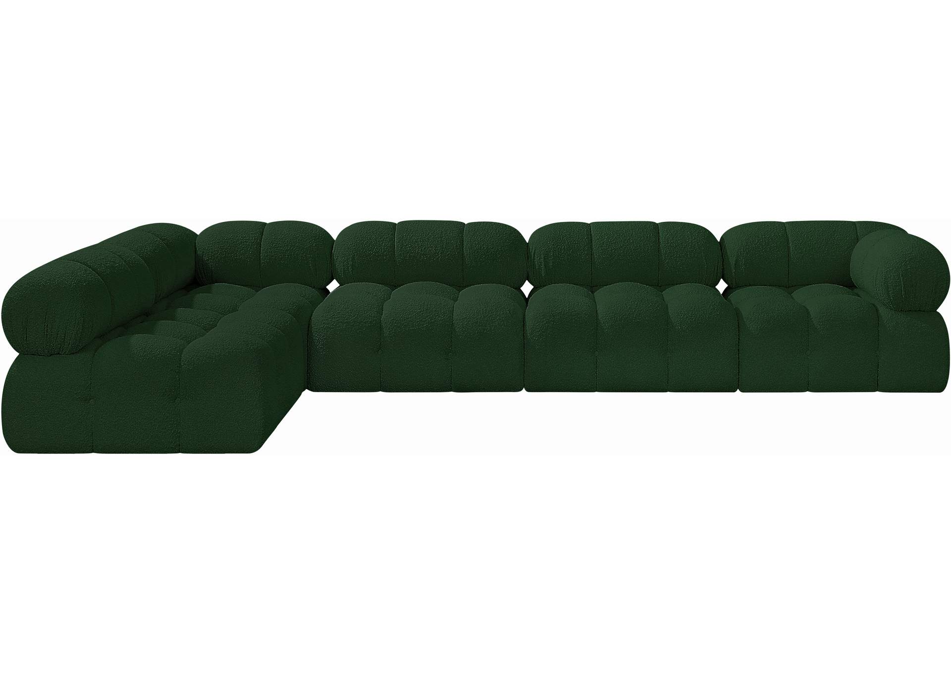 Ames Green Boucle Fabric Modular Sectional,Meridian Furniture