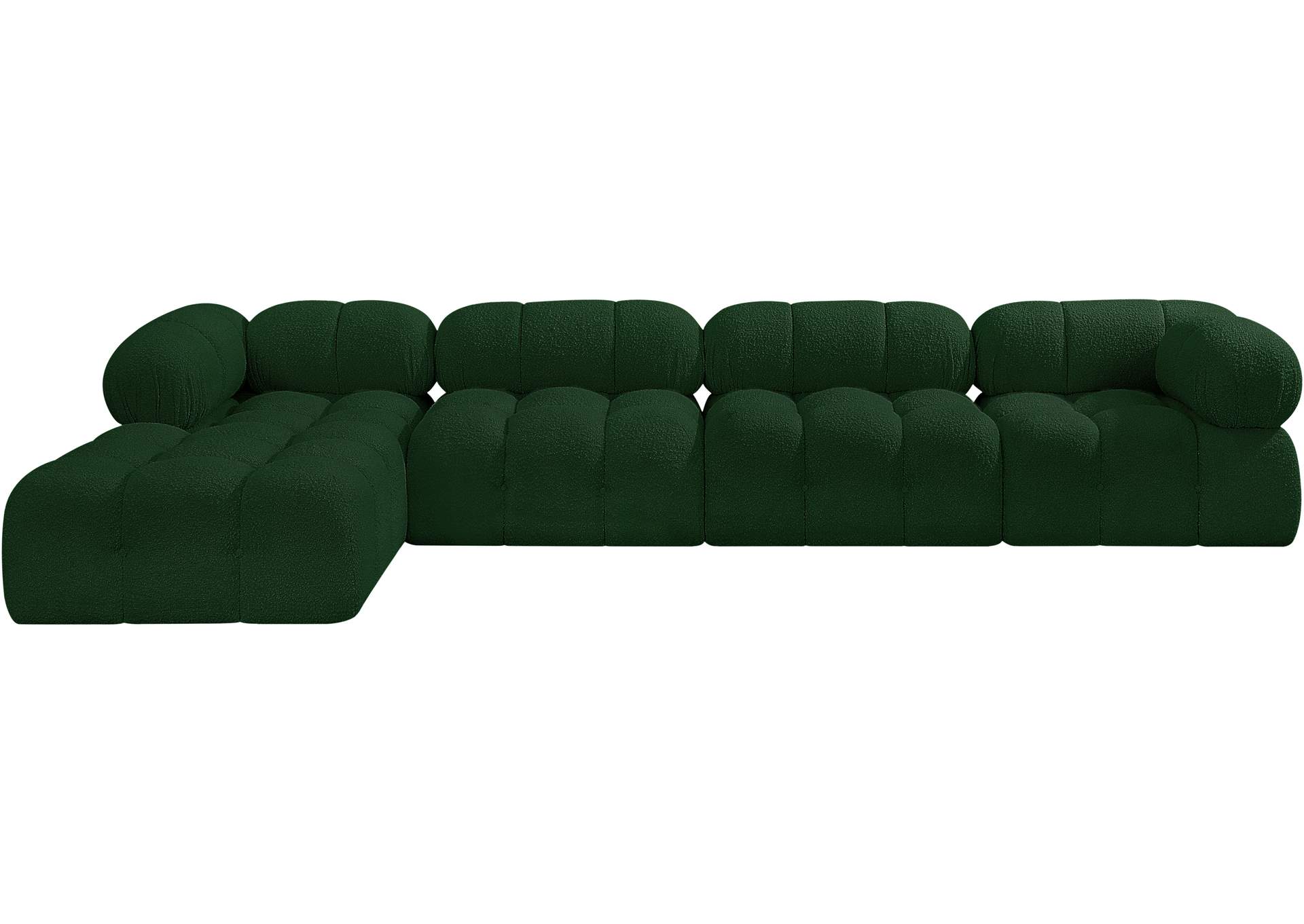 Ames Green Boucle Fabric Modular Sectional,Meridian Furniture