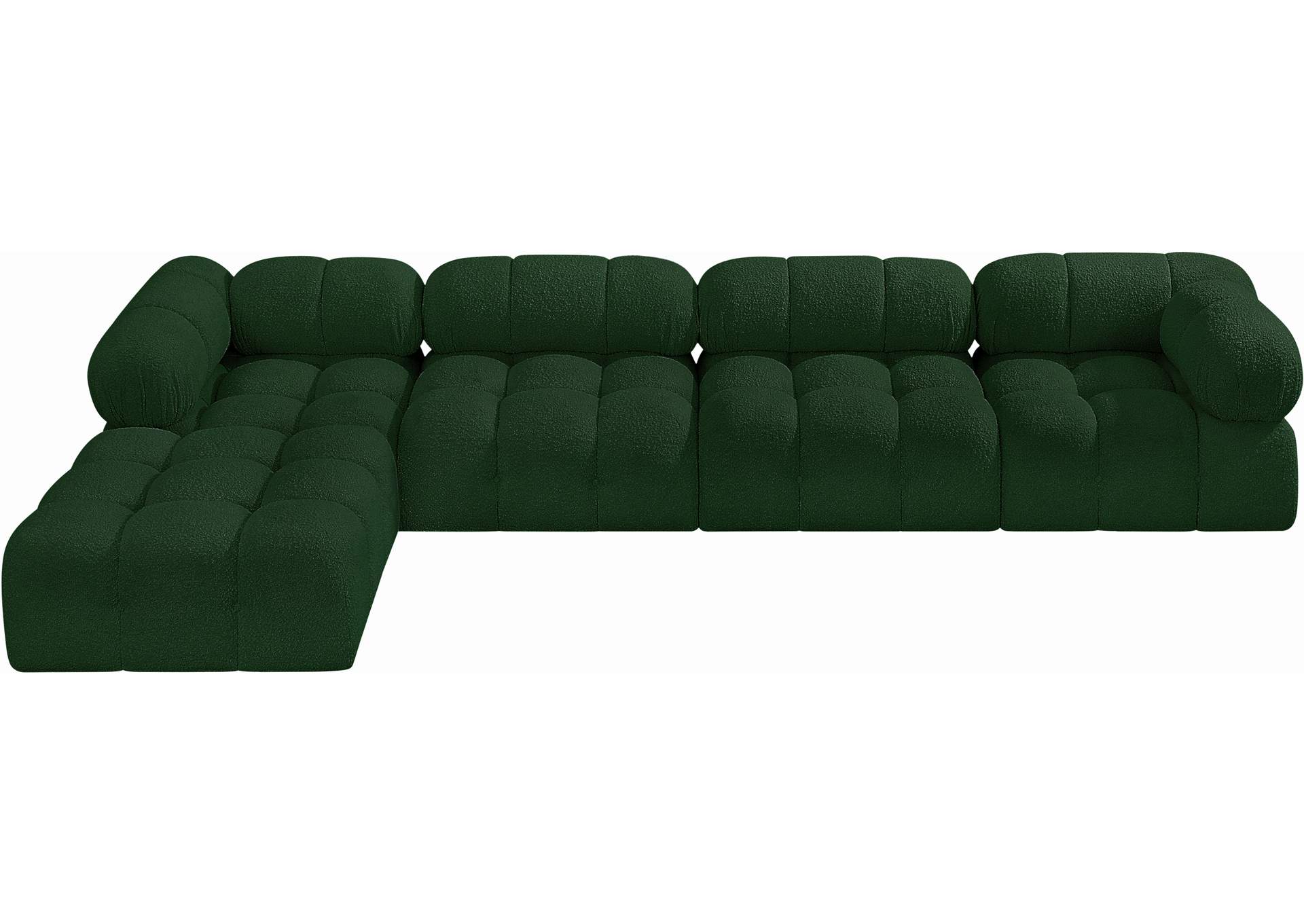 Ames Green Boucle Fabric Modular Sectional,Meridian Furniture