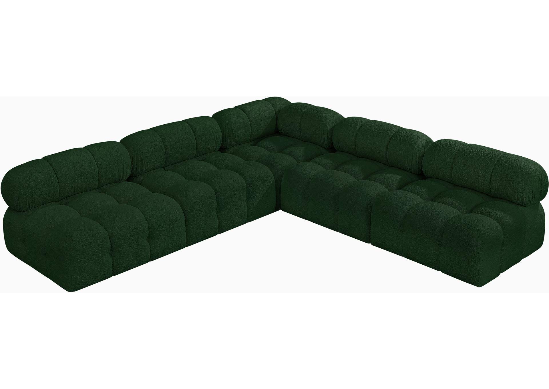 Ames Green Boucle Fabric Modular Sectional,Meridian Furniture