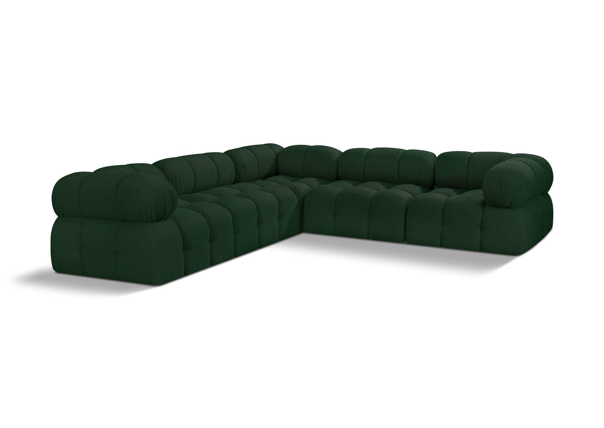 Ames Green Boucle Fabric Modular Sectional,Meridian Furniture