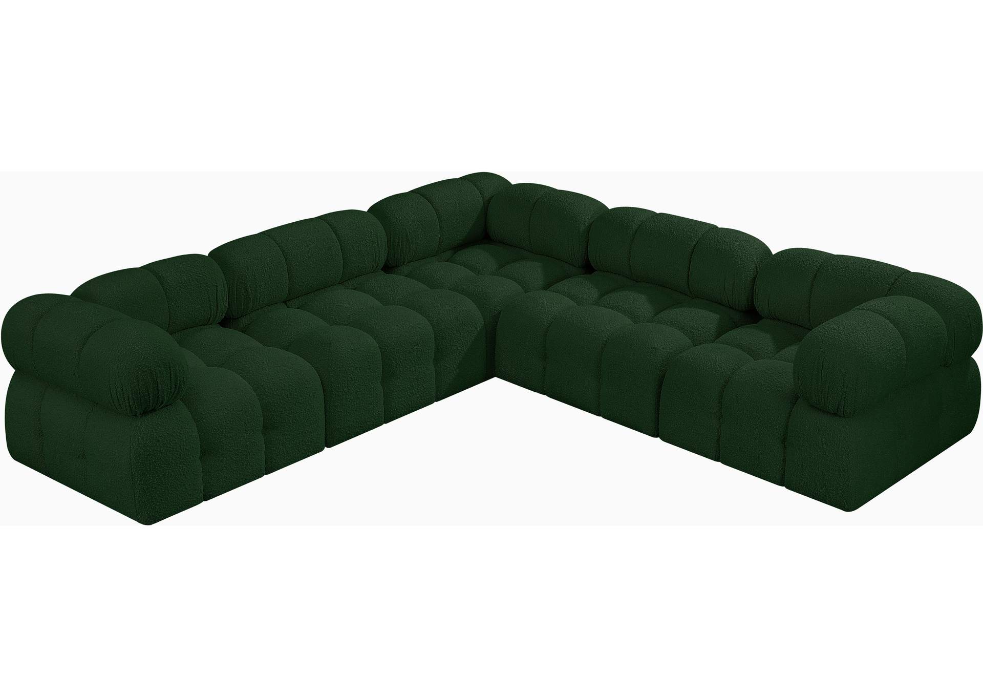 Ames Green Boucle Fabric Modular Sectional,Meridian Furniture