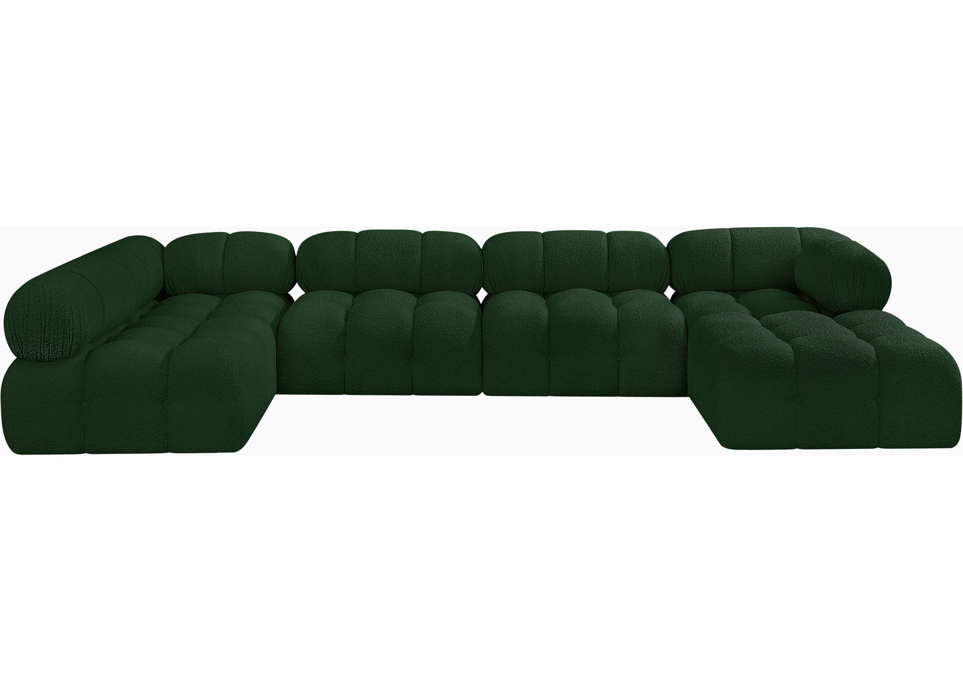 Ames Green Boucle Fabric Modular Sectional,Meridian Furniture