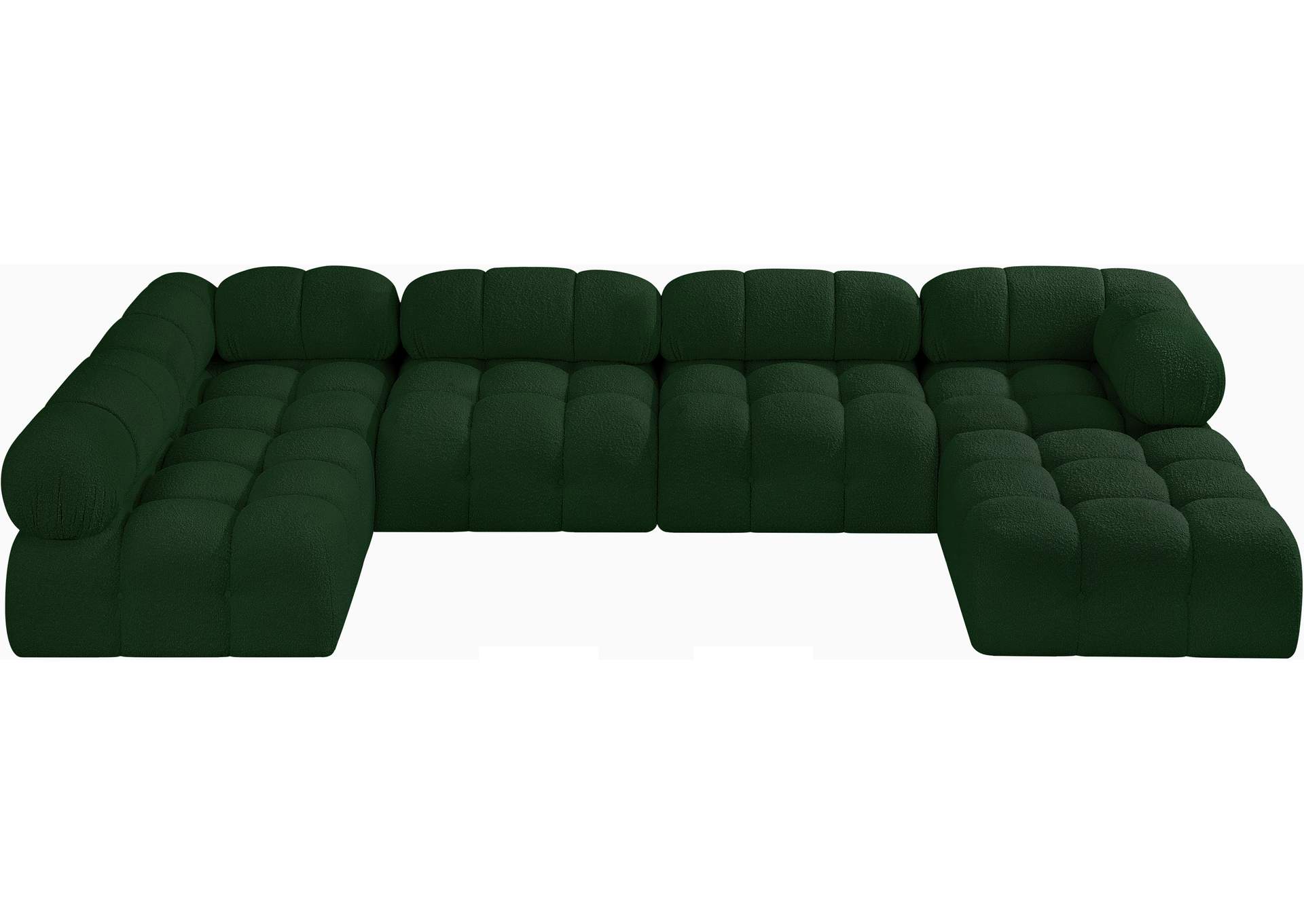 Ames Green Boucle Fabric Modular Sectional,Meridian Furniture
