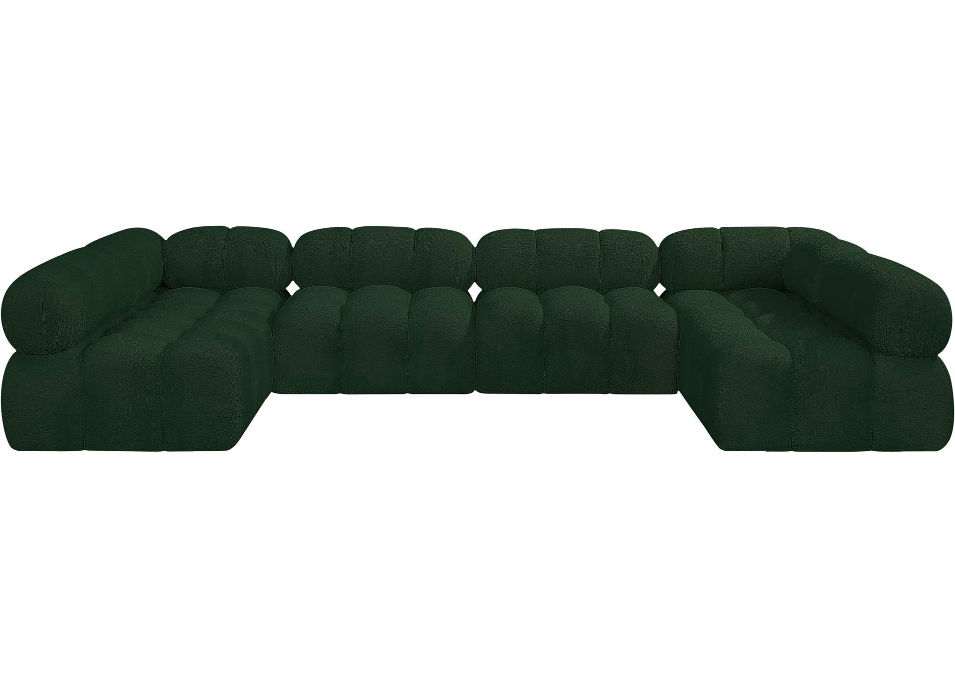 Ames Green Boucle Fabric Modular Sectional,Meridian Furniture