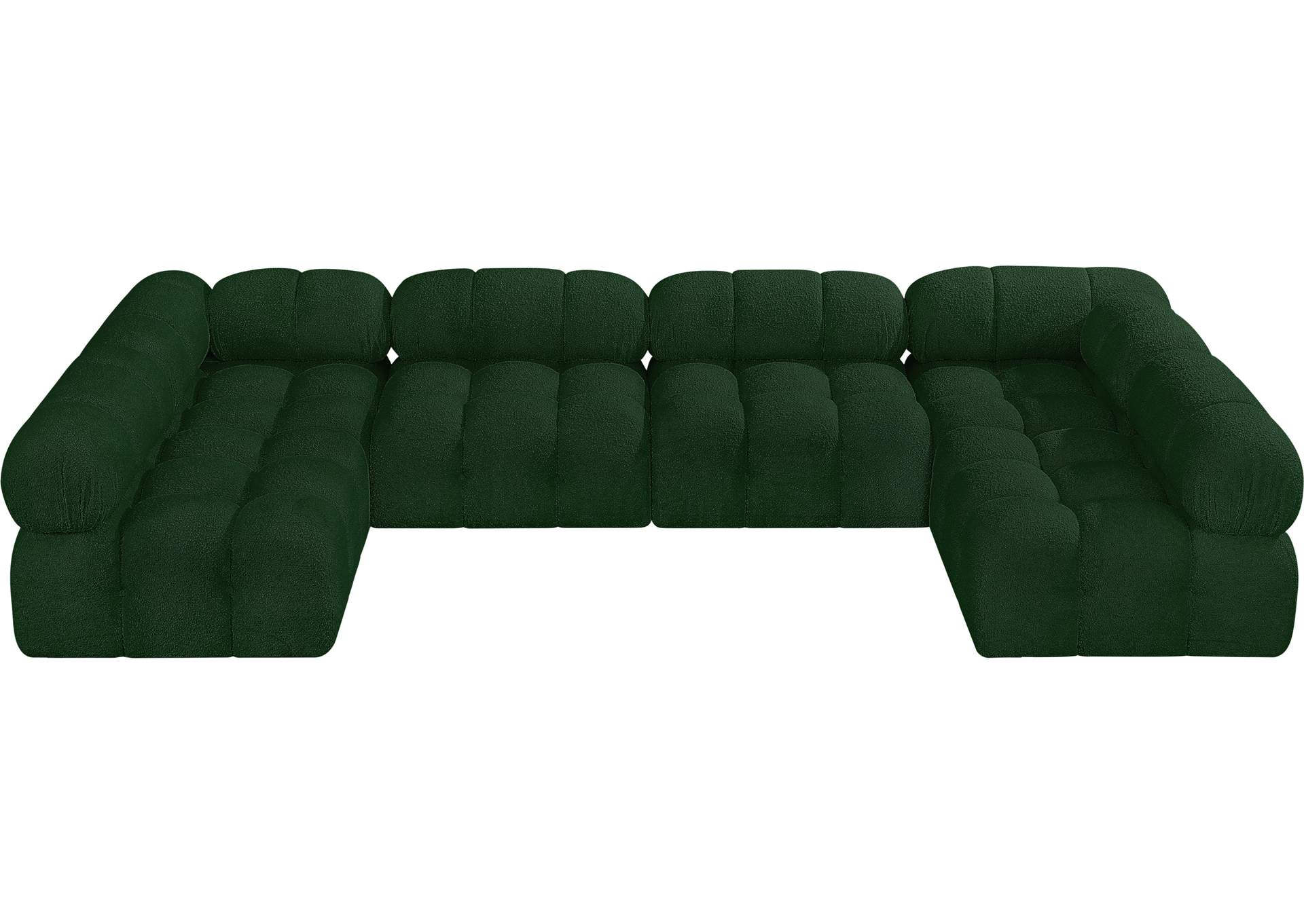 Ames Green Boucle Fabric Modular Sectional,Meridian Furniture