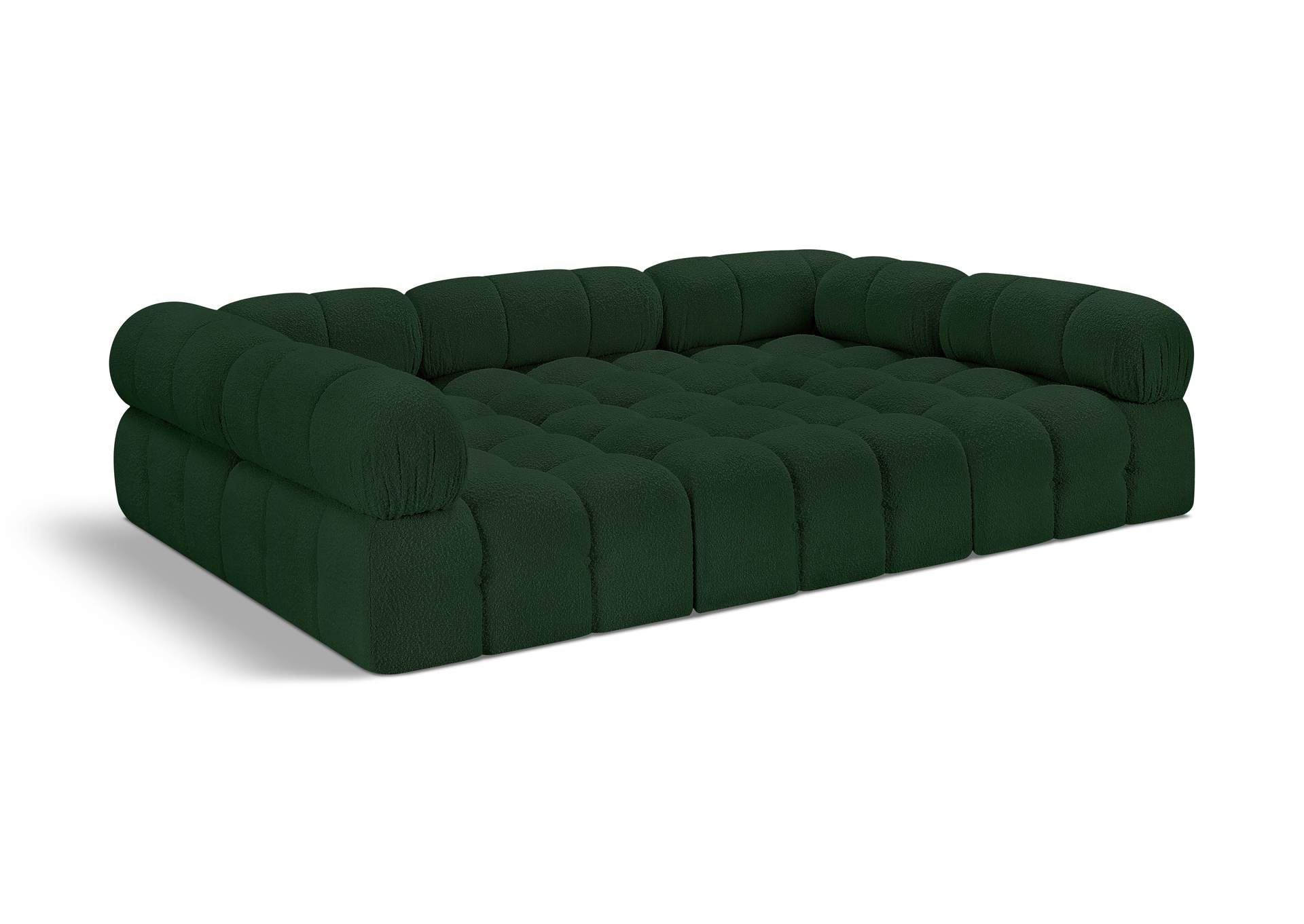 Ames Green Boucle Fabric Modular Sectional,Meridian Furniture