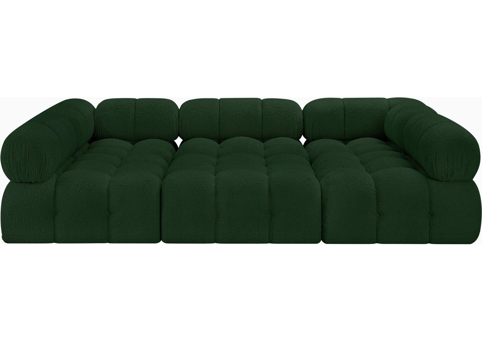 Ames Green Boucle Fabric Modular Sectional,Meridian Furniture