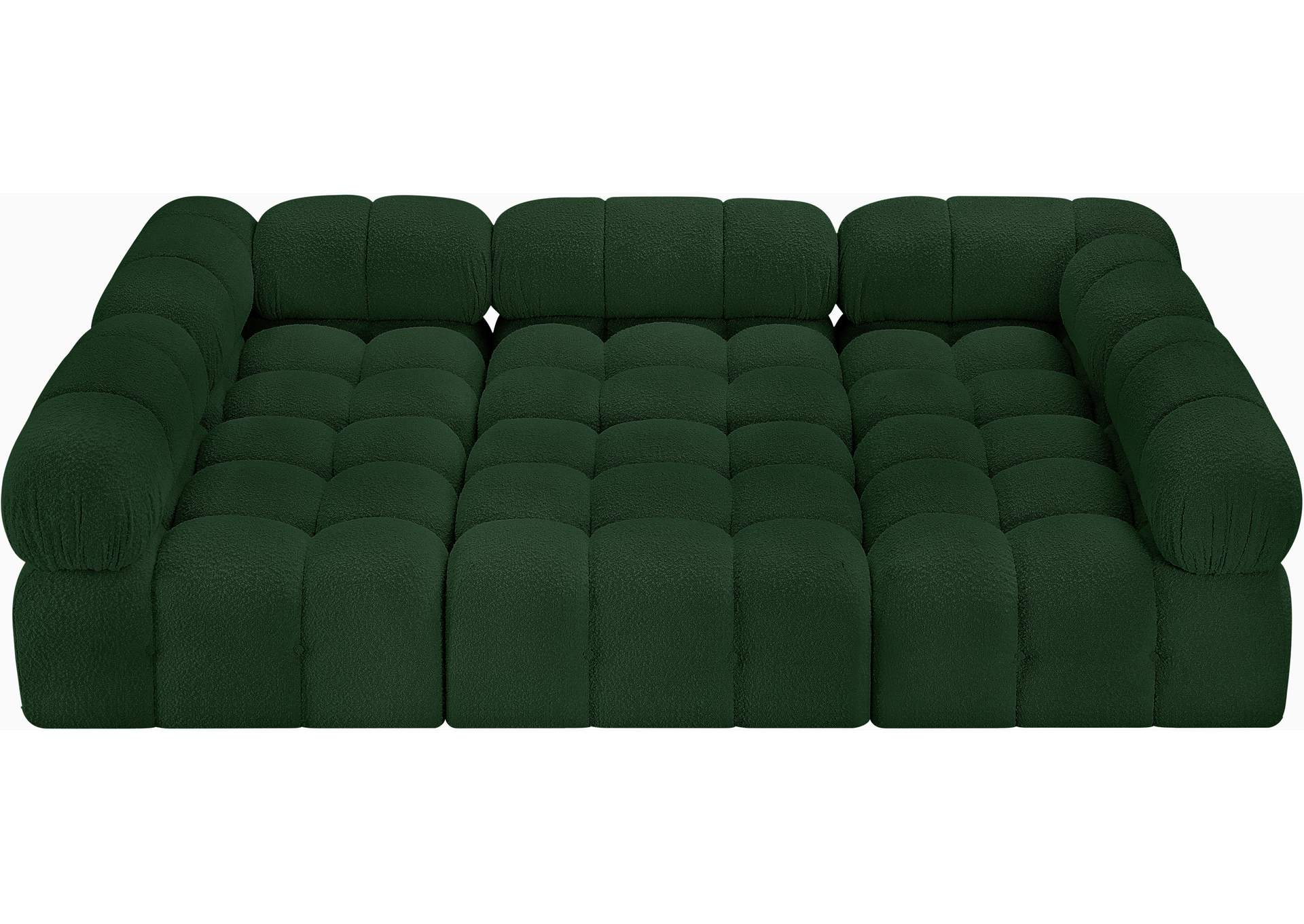 Ames Green Boucle Fabric Modular Sectional,Meridian Furniture