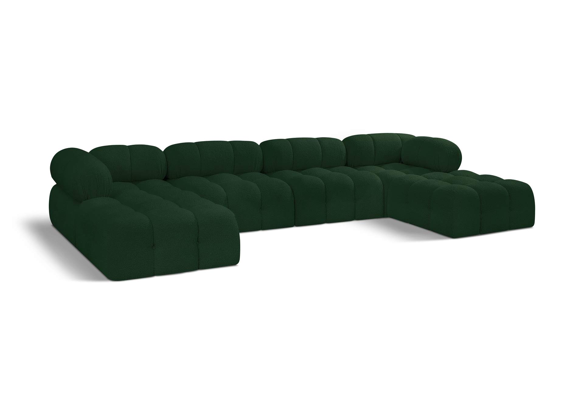 Ames Green Boucle Fabric Modular Sectional,Meridian Furniture