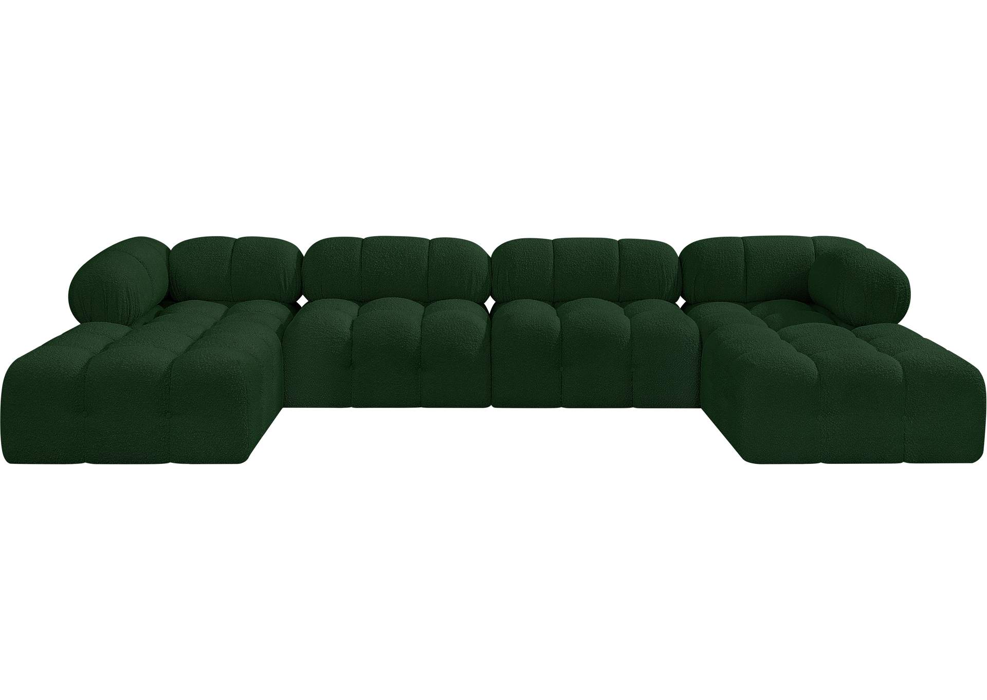 Ames Green Boucle Fabric Modular Sectional,Meridian Furniture