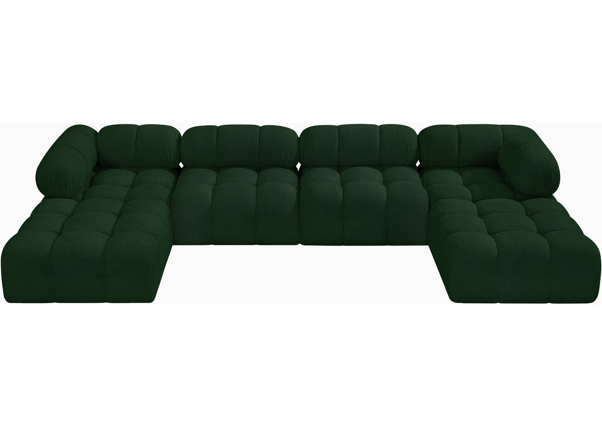 Ames Green Boucle Fabric Modular Sectional,Meridian Furniture