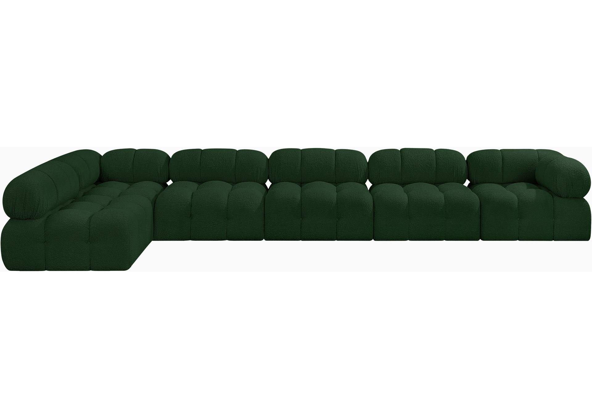 Ames Green Boucle Fabric Modular Sectional,Meridian Furniture