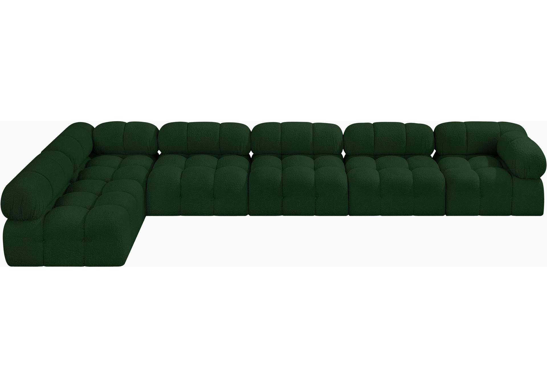 Ames Green Boucle Fabric Modular Sectional,Meridian Furniture