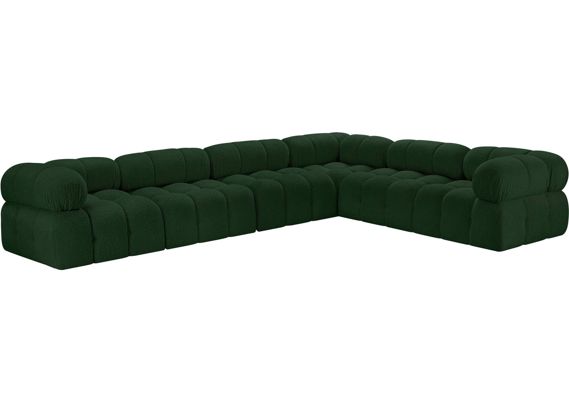 Ames Green Boucle Fabric Modular Sectional,Meridian Furniture