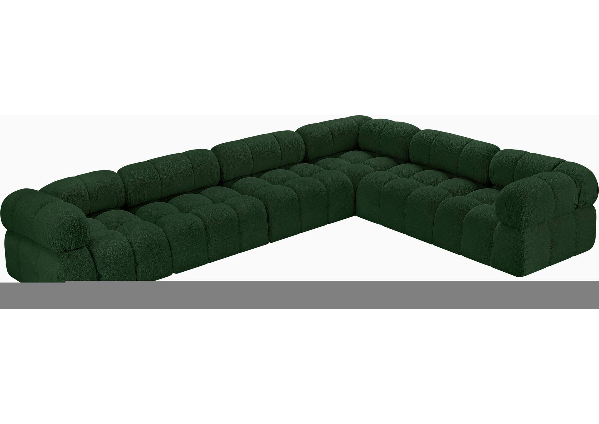 Ames Green Boucle Fabric Modular Sectional,Meridian Furniture