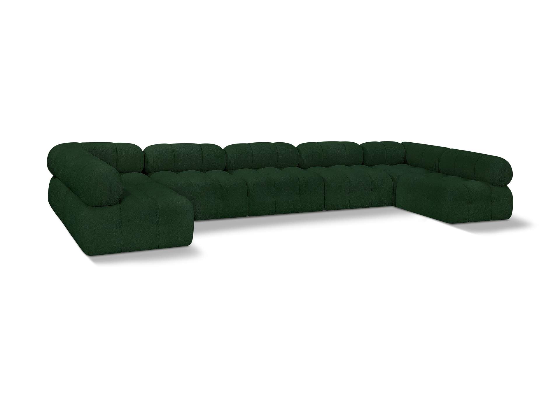 Ames Green Boucle Fabric Modular Sectional,Meridian Furniture
