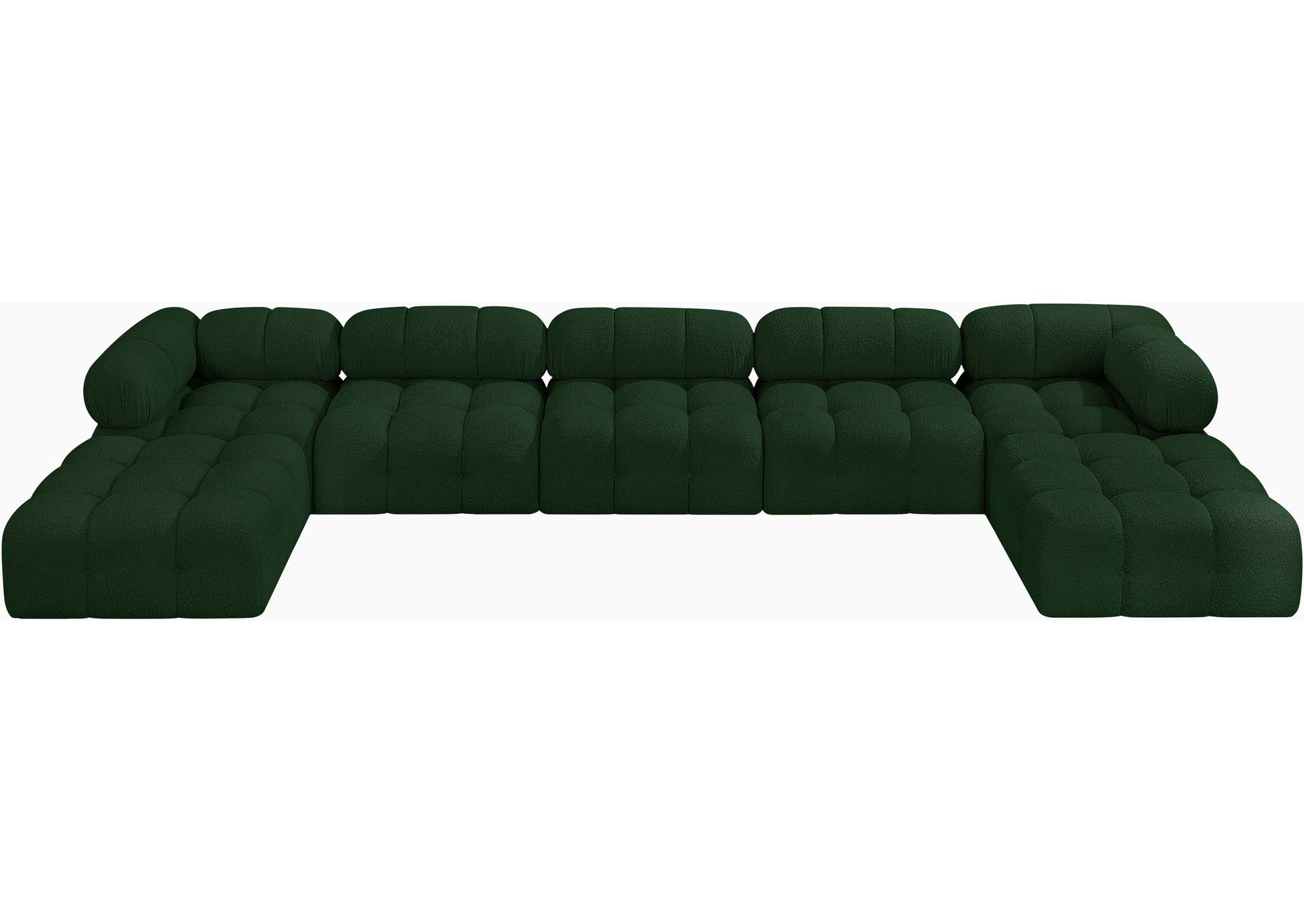 Ames Green Boucle Fabric Modular Sectional,Meridian Furniture