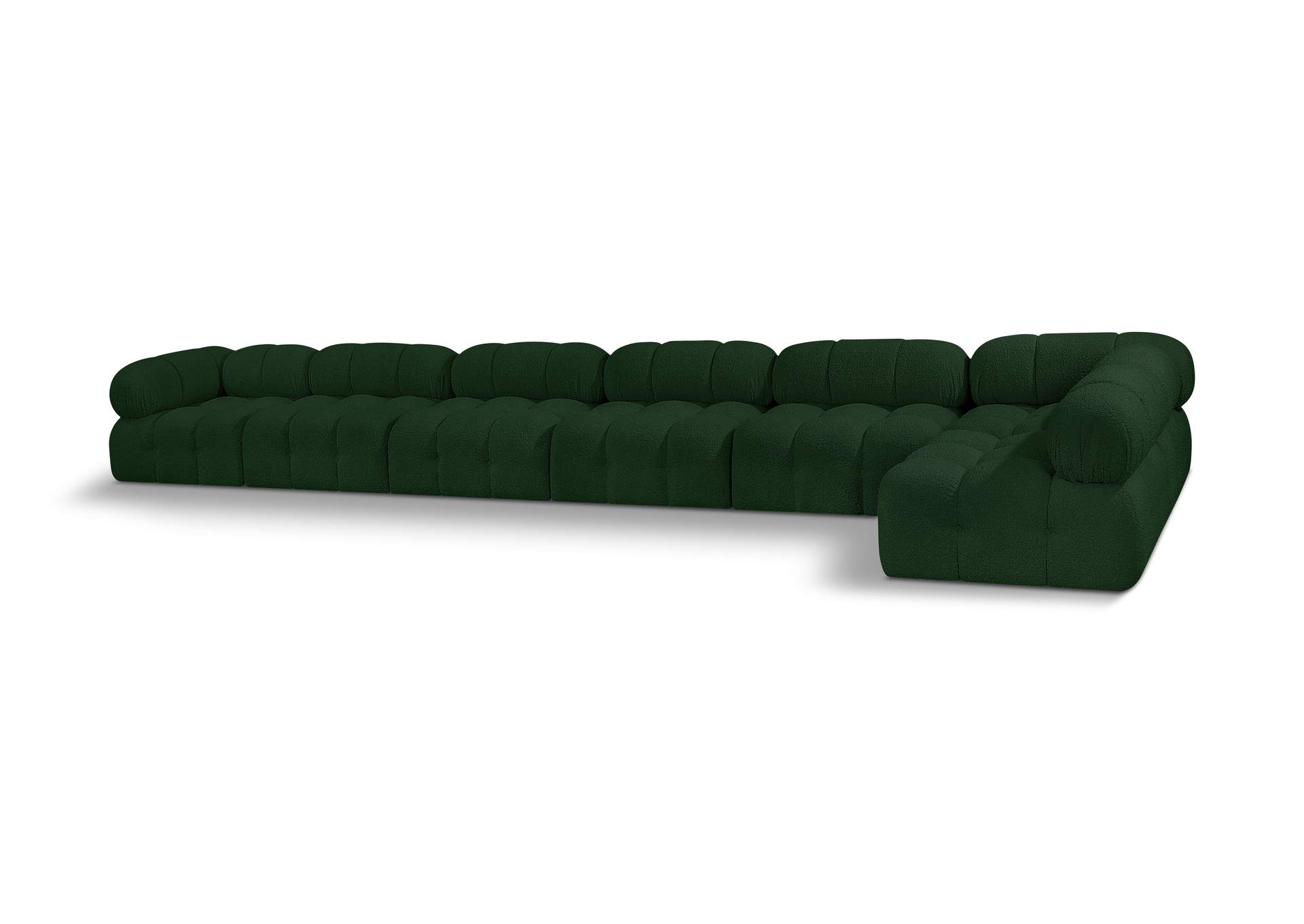Ames Green Boucle Fabric Modular Sectional,Meridian Furniture