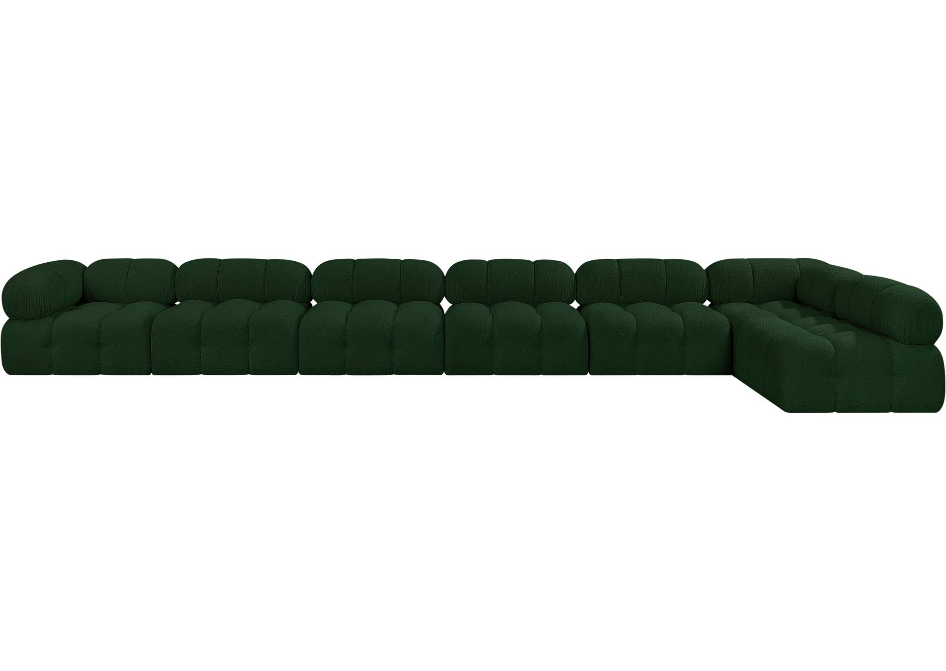 Ames Green Boucle Fabric Modular Sectional,Meridian Furniture