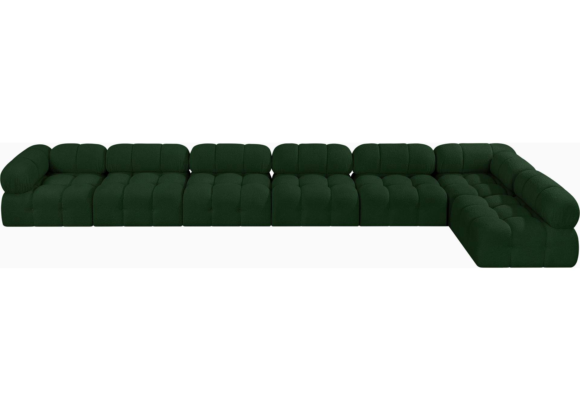 Ames Green Boucle Fabric Modular Sectional,Meridian Furniture
