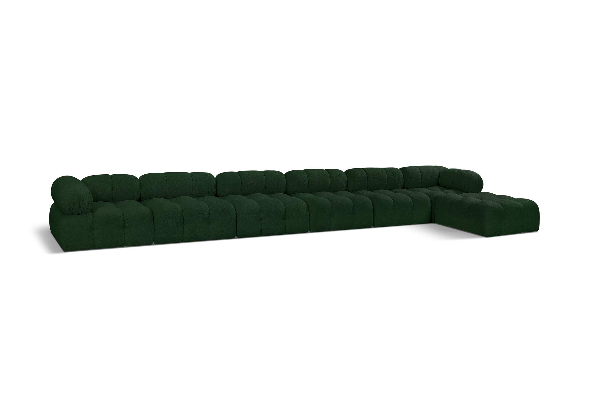 Ames Green Boucle Fabric Modular Sectional,Meridian Furniture