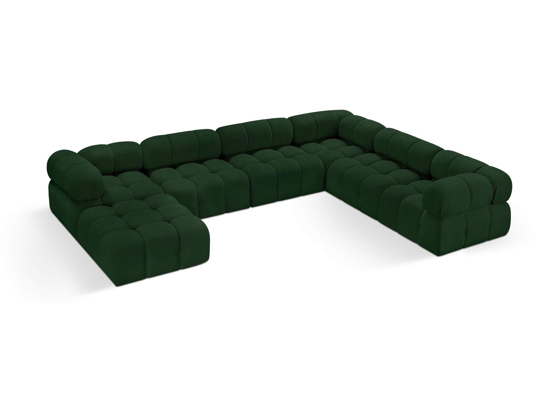 Ames Green Boucle Fabric Modular Sectional,Meridian Furniture