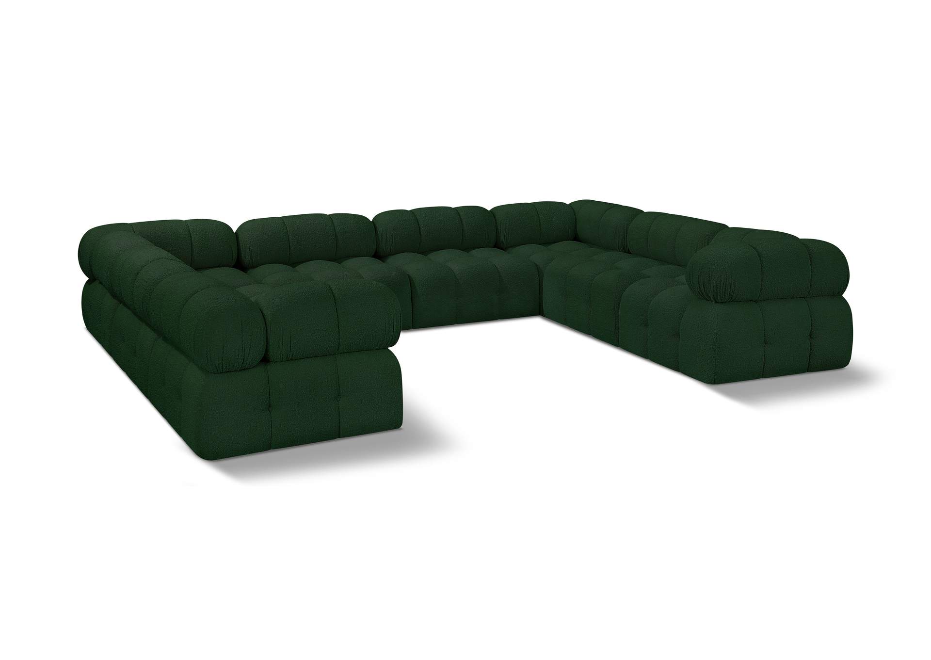 Ames Green Boucle Fabric Modular Sectional,Meridian Furniture