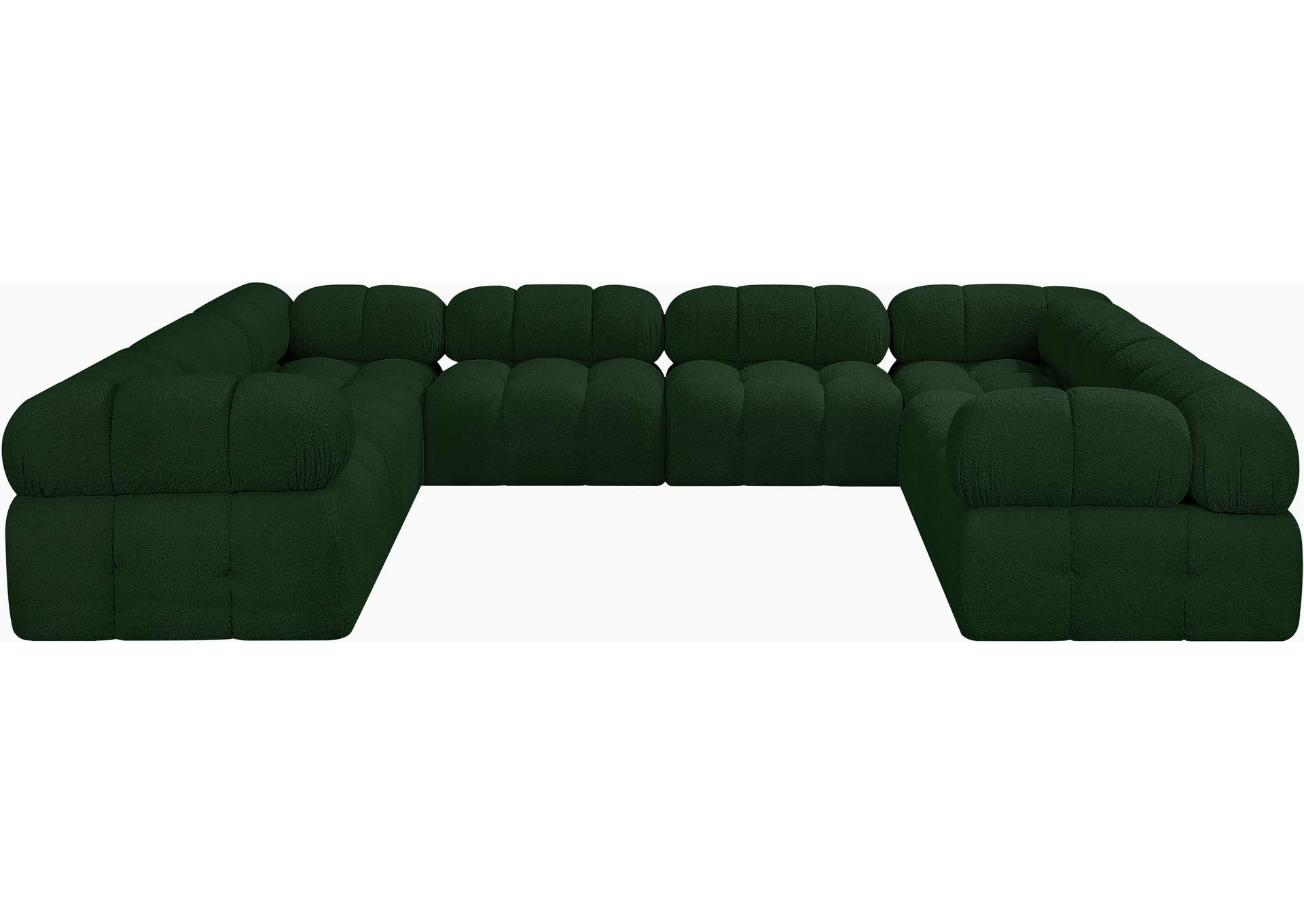Ames Green Boucle Fabric Modular Sectional,Meridian Furniture