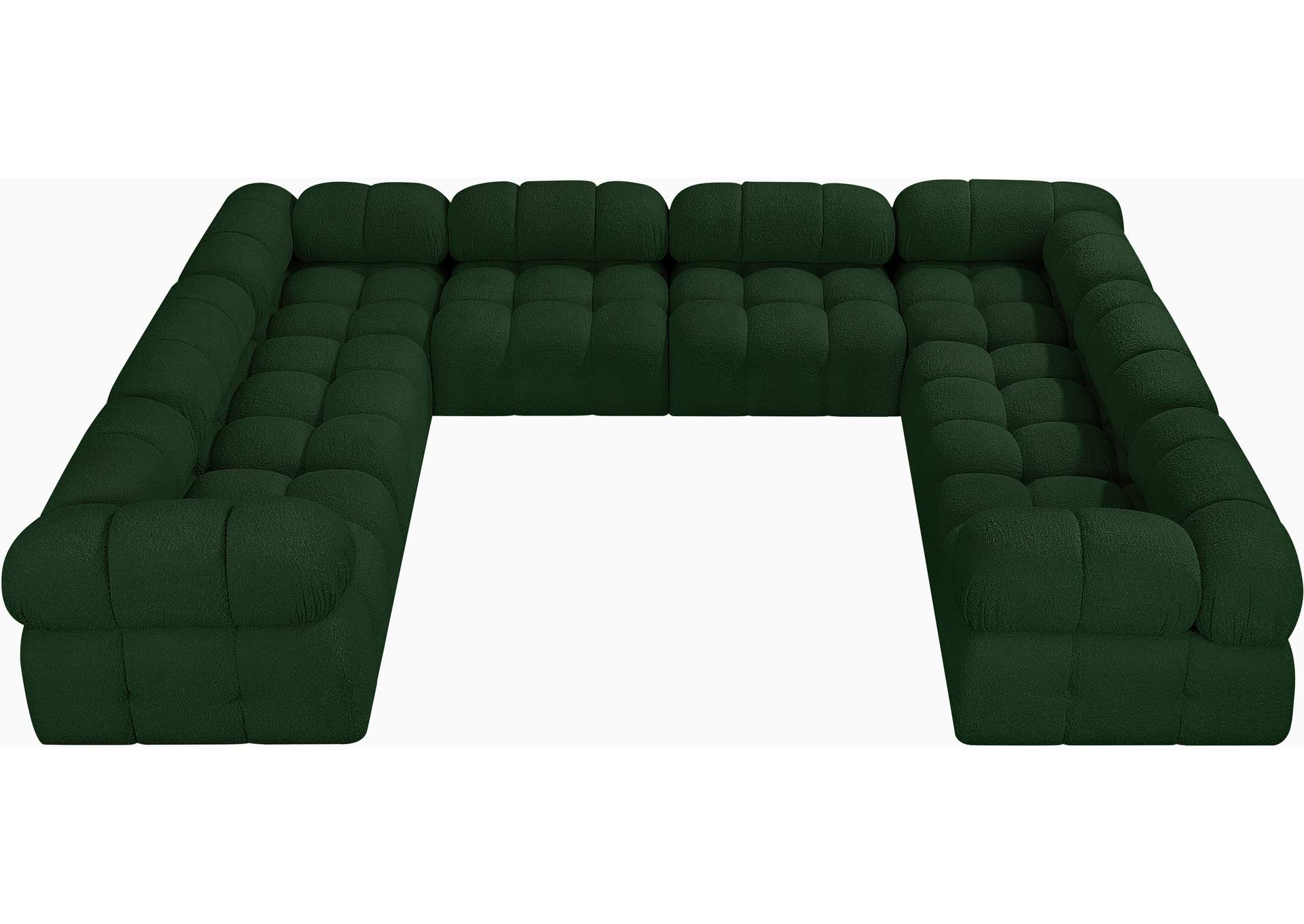 Ames Green Boucle Fabric Modular Sectional,Meridian Furniture