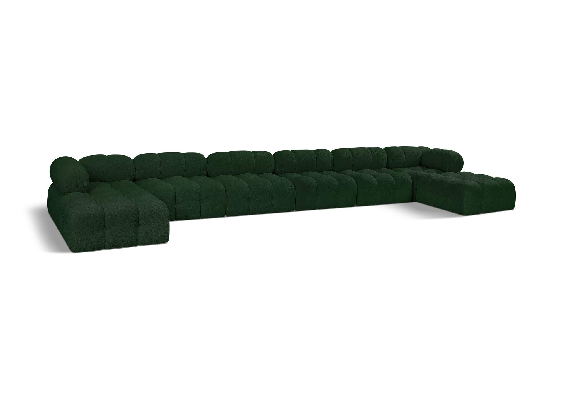 Ames Green Boucle Fabric Modular Sectional,Meridian Furniture