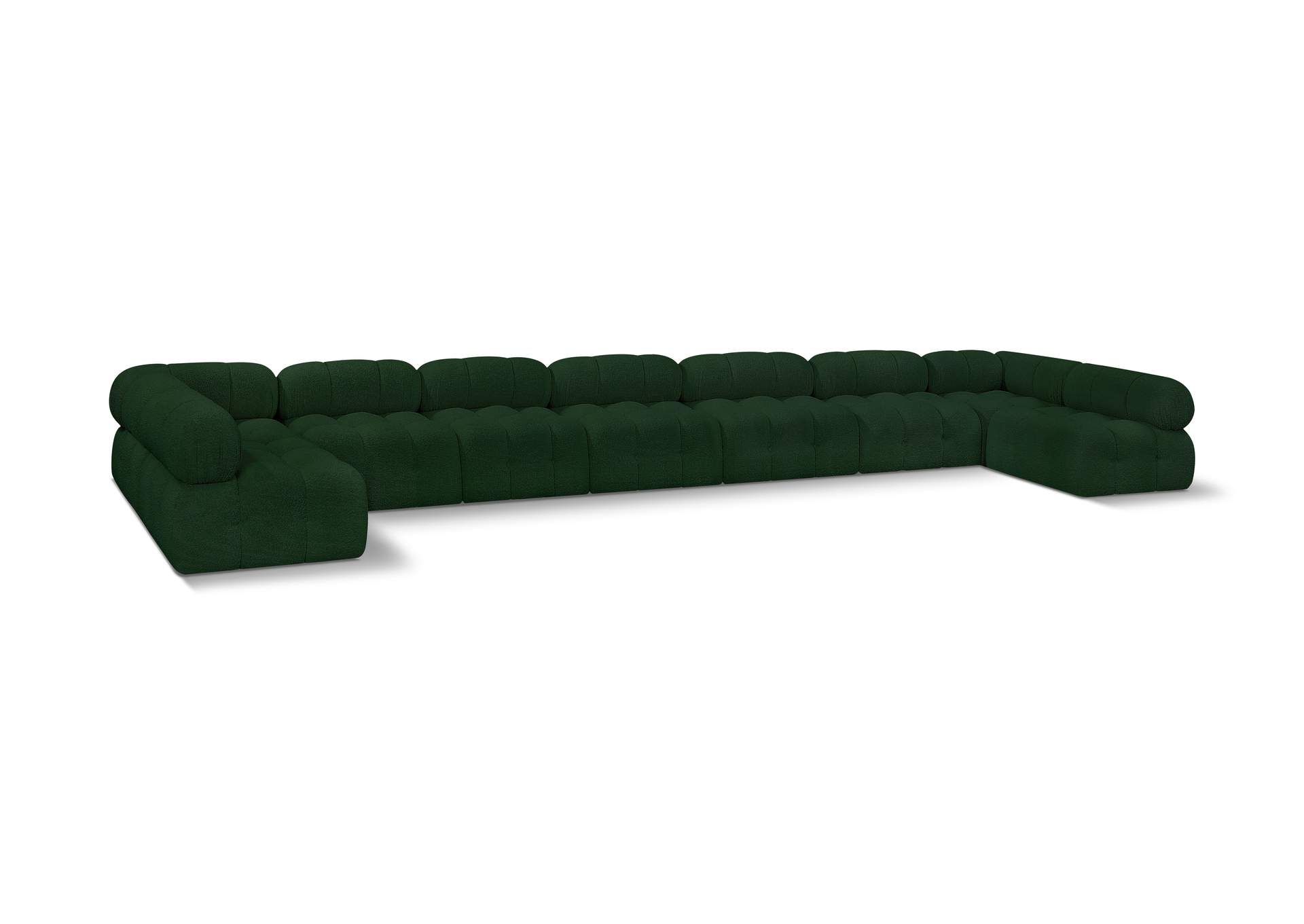 Ames Green Boucle Fabric Modular Sectional,Meridian Furniture