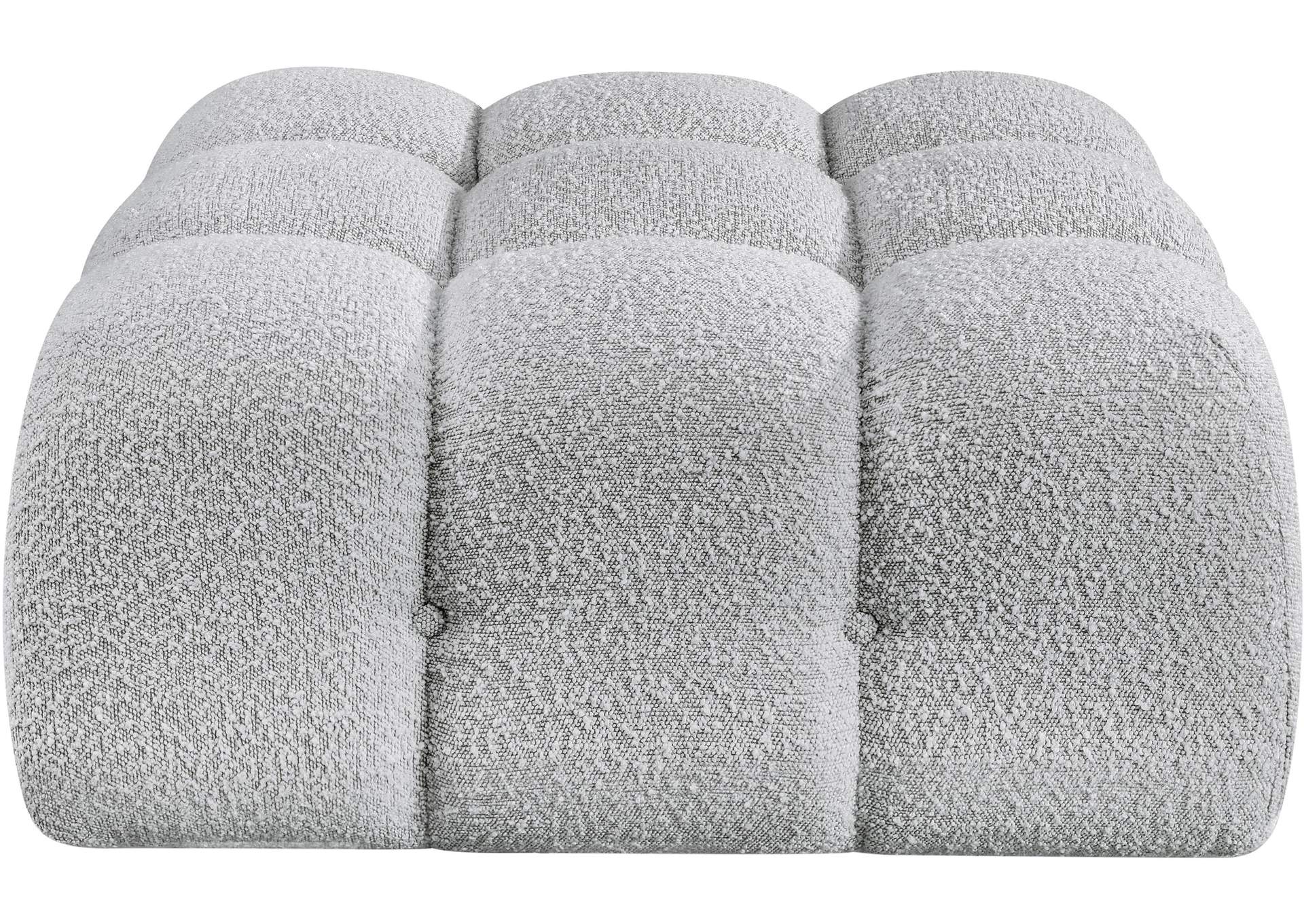 Ames Grey Boucle Fabric Ottoman,Meridian Furniture