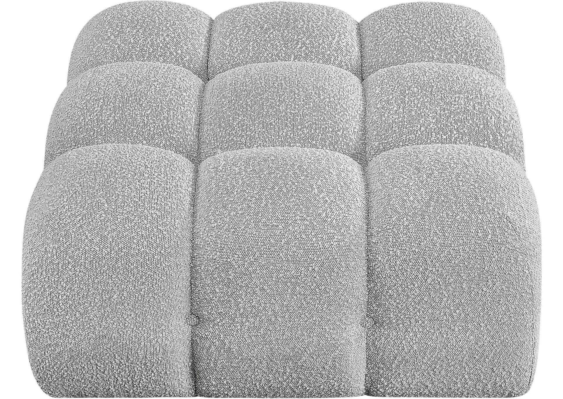 Ames Grey Boucle Fabric Ottoman,Meridian Furniture